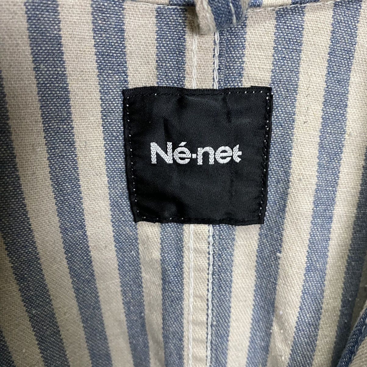 Indigo × Issey Miyake × Ne-Net Issey Miyake Ne-net stripe indigo dye oversize jacket Size US M / EU 48-50 / 2 - 16 Thumbnail