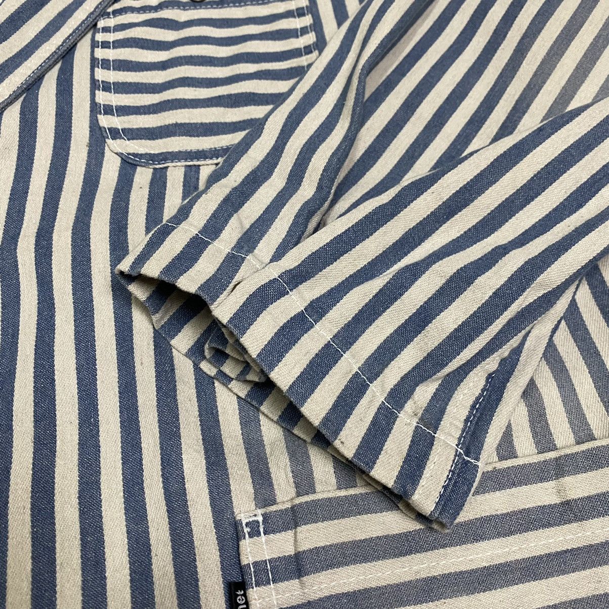 Indigo × Issey Miyake × Ne-Net Issey Miyake Ne-net stripe indigo dye oversize jacket Size US M / EU 48-50 / 2 - 10 Thumbnail