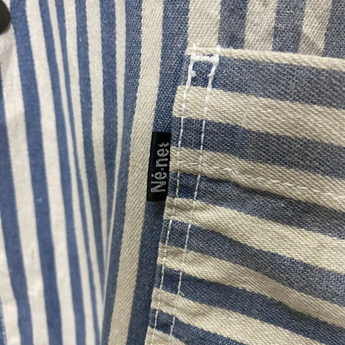 Indigo × Issey Miyake × Ne-Net Issey Miyake Ne-net stripe indigo dye oversize jacket Size US M / EU 48-50 / 2 - 15 Thumbnail