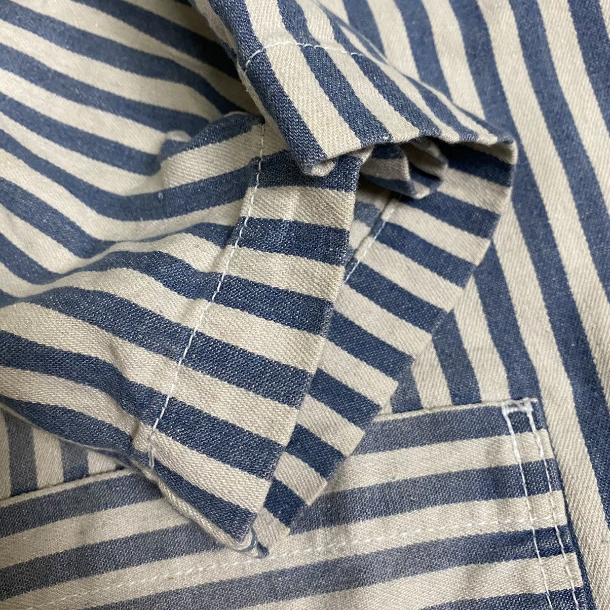 Indigo × Issey Miyake × Ne-Net Issey Miyake Ne-net stripe indigo dye oversize jacket Size US M / EU 48-50 / 2 - 11 Thumbnail