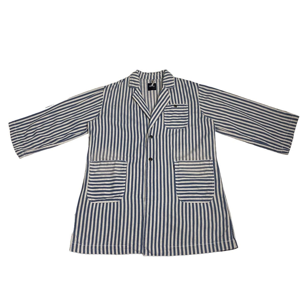 Indigo × Issey Miyake × Ne-Net Issey Miyake Ne-net stripe indigo dye oversize jacket Size US M / EU 48-50 / 2 - 5 Thumbnail