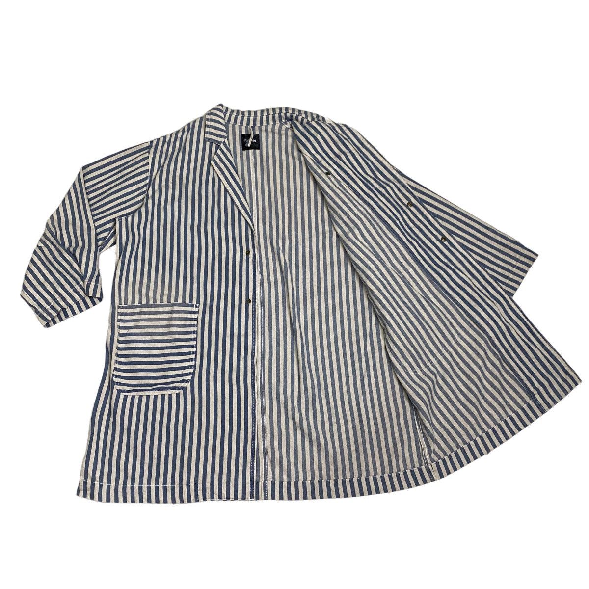Indigo × Issey Miyake × Ne-Net Issey Miyake Ne-net stripe indigo dye oversize jacket Size US M / EU 48-50 / 2 - 6 Thumbnail