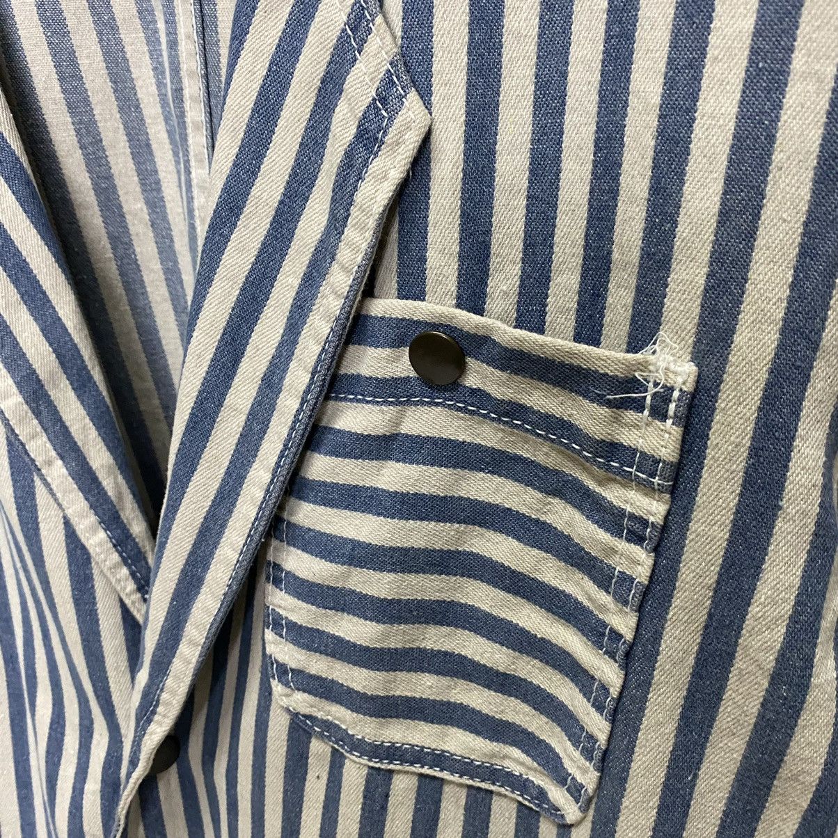 Indigo × Issey Miyake × Ne-Net Issey Miyake Ne-net stripe indigo dye oversize jacket Size US M / EU 48-50 / 2 - 14 Thumbnail