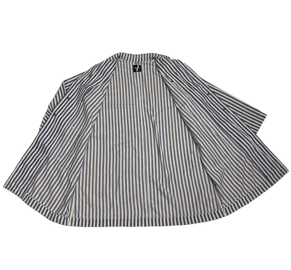Indigo × Issey Miyake × Ne-Net Issey Miyake Ne-net stripe indigo dye oversize jacket Size US M / EU 48-50 / 2 - 7 Thumbnail