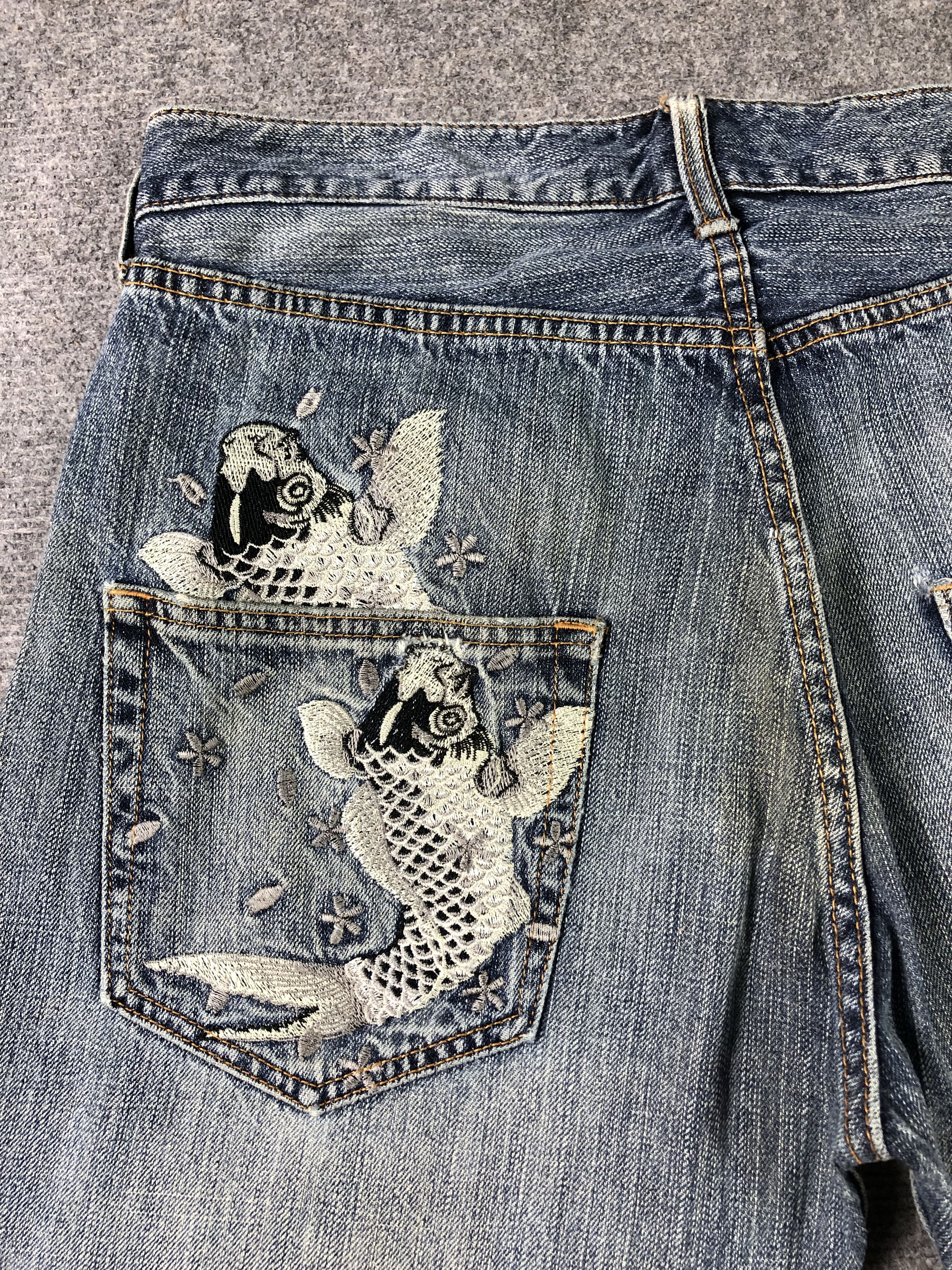 Other Wash Blue Sukajan Jeans 34x27.5 Size US 34 / EU 50 - 12 Thumbnail