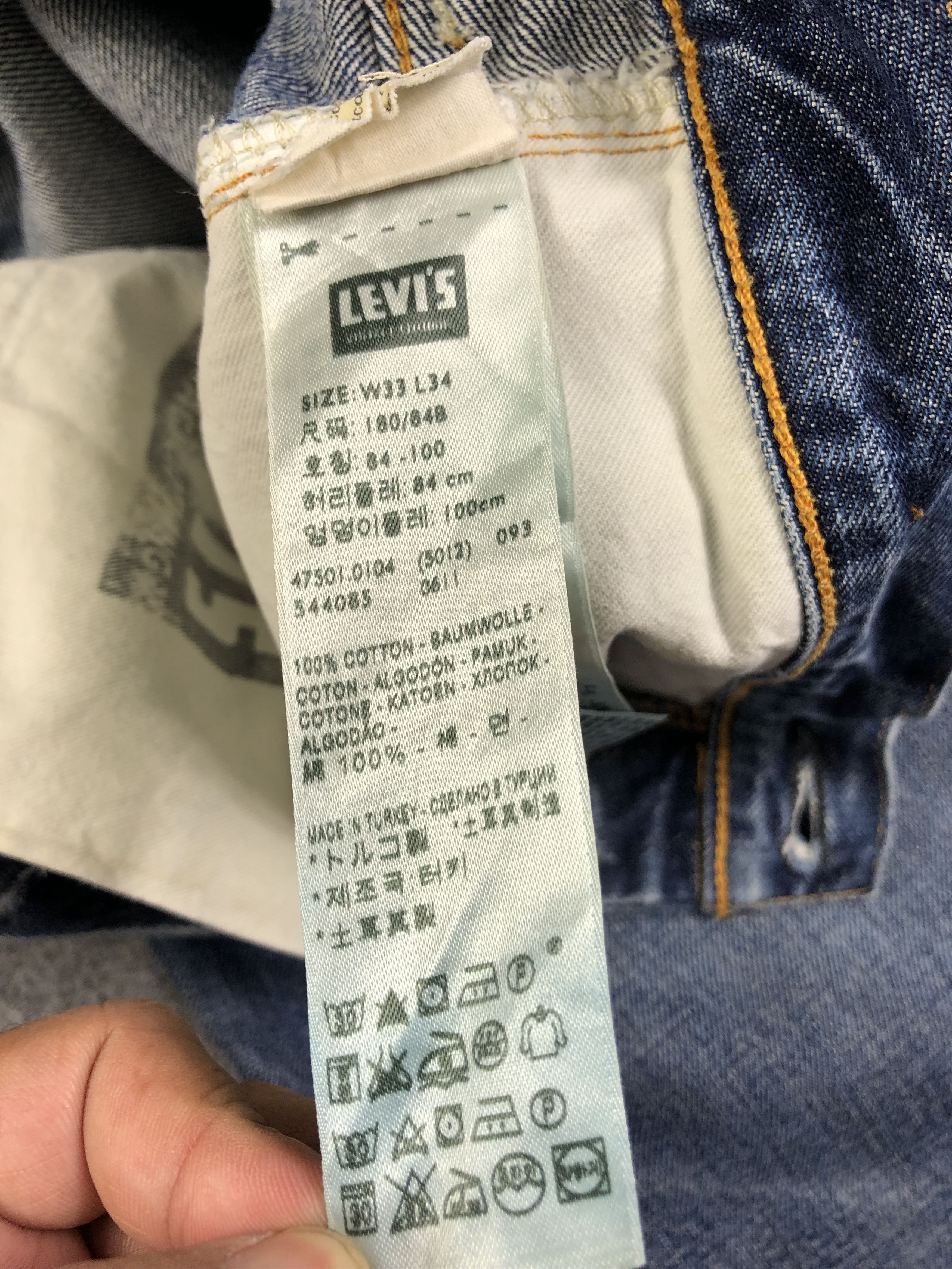 Levi's Wash Blue Levis 501XX Big E Selvedge Jeans 33x35.5 Size US 33 - 6 Thumbnail