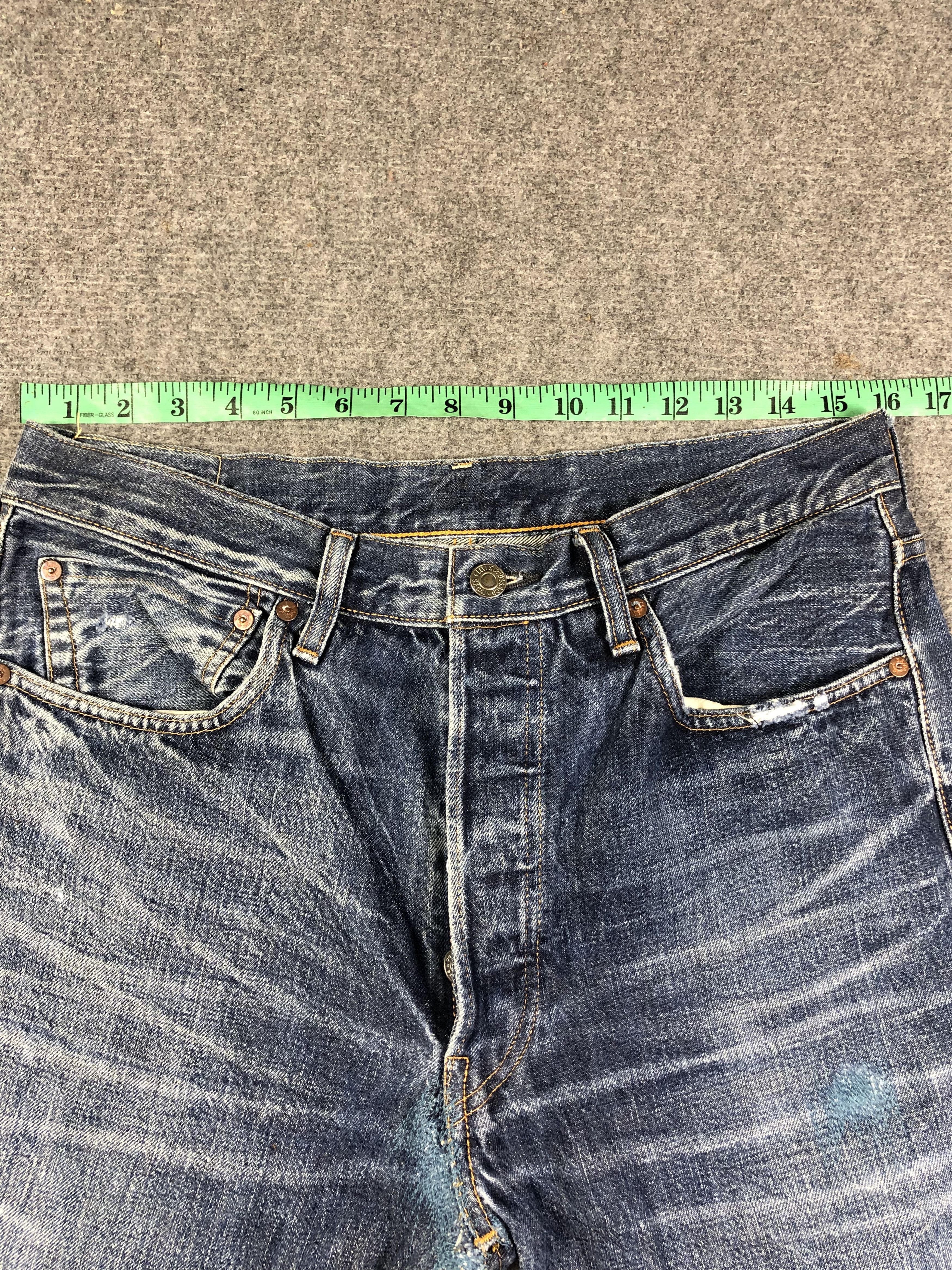 Levi's Wash Blue Levis 501XX Big E Selvedge Jeans 33x35.5 Size US 33 - 8 Thumbnail