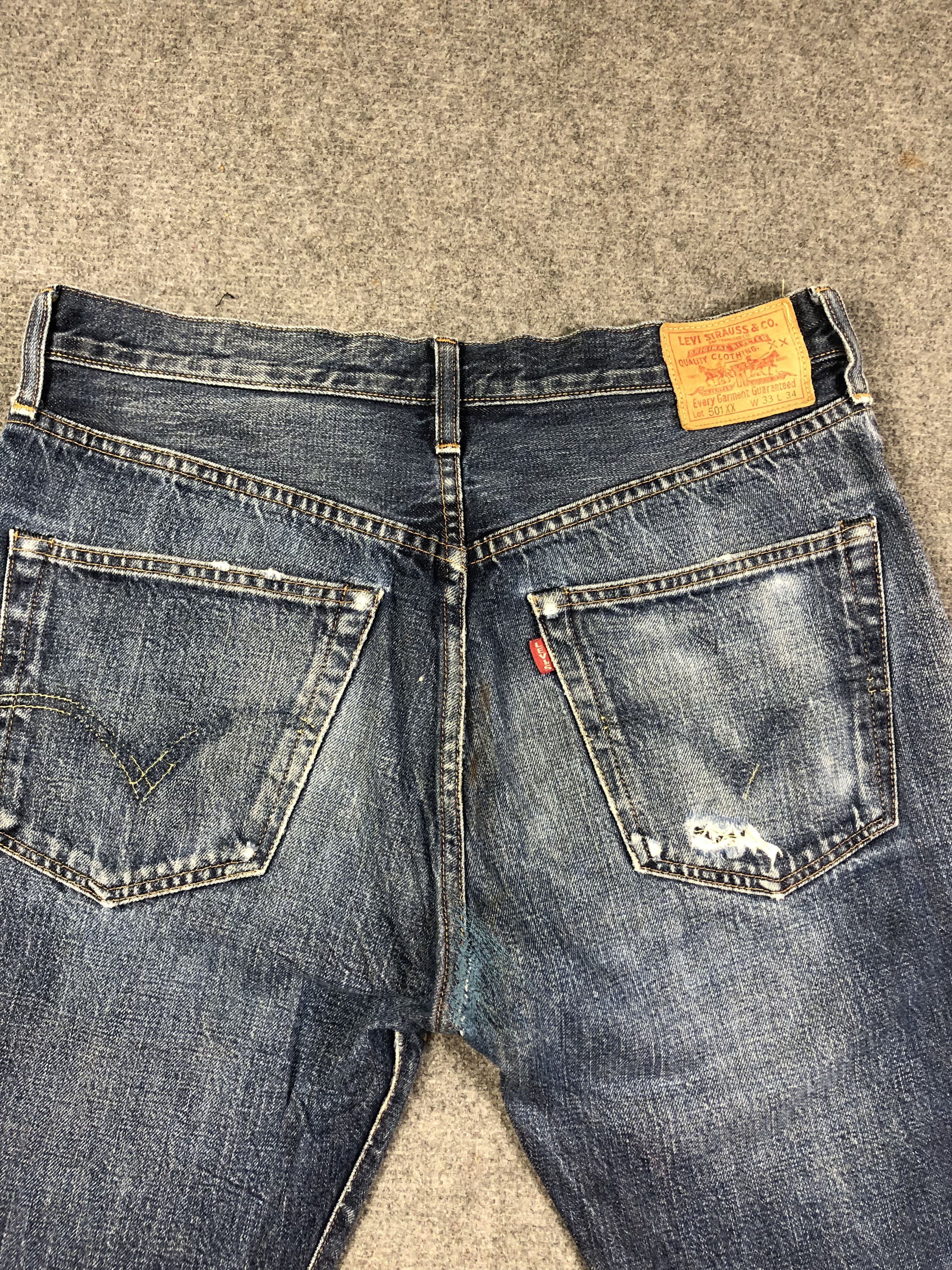 Levi's Wash Blue Levis 501XX Big E Selvedge Jeans 33x35.5 Size US 33 - 14 Thumbnail
