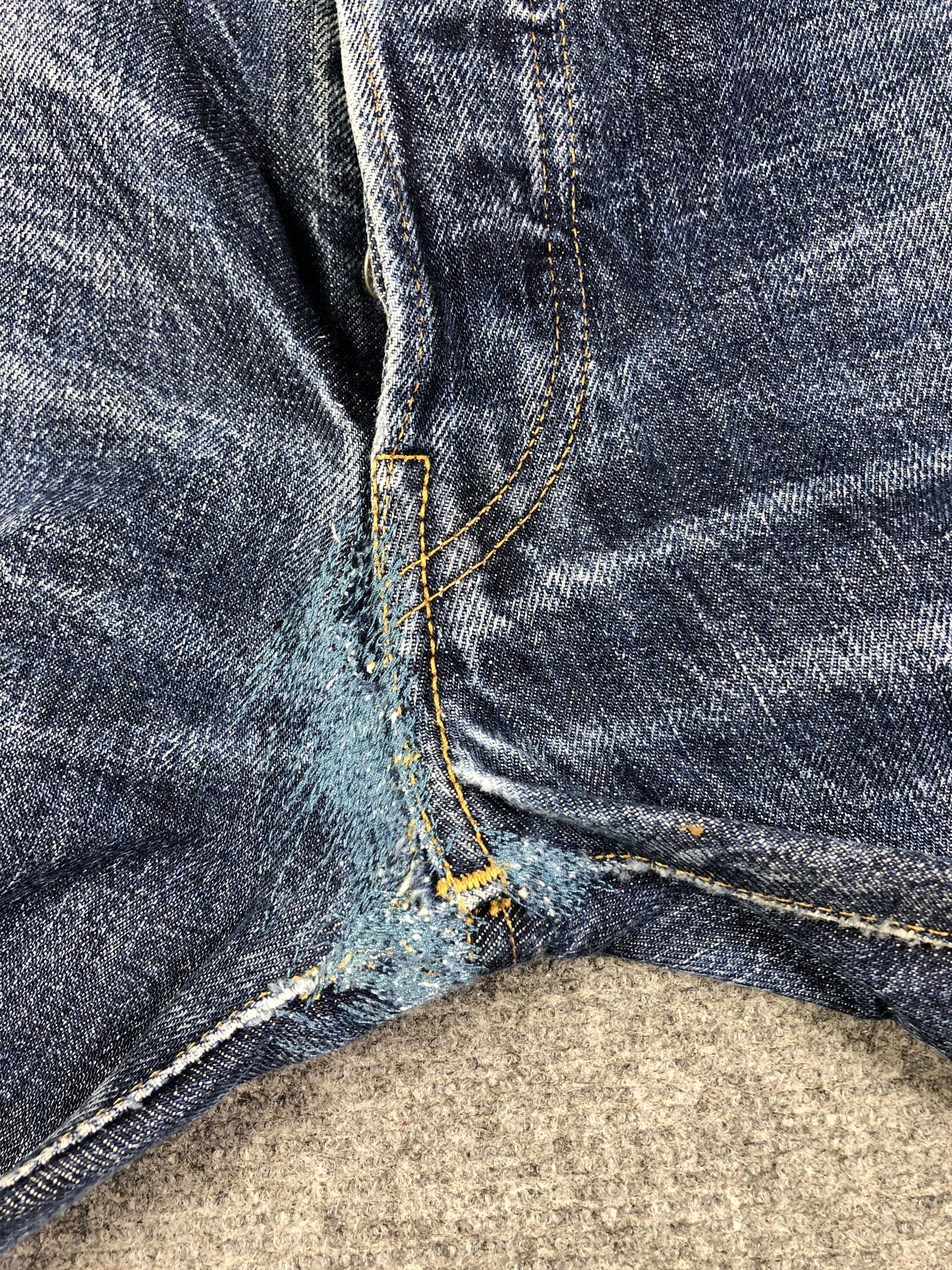 Levi's Wash Blue Levis 501XX Big E Selvedge Jeans 33x35.5 Size US 33 - 10 Thumbnail
