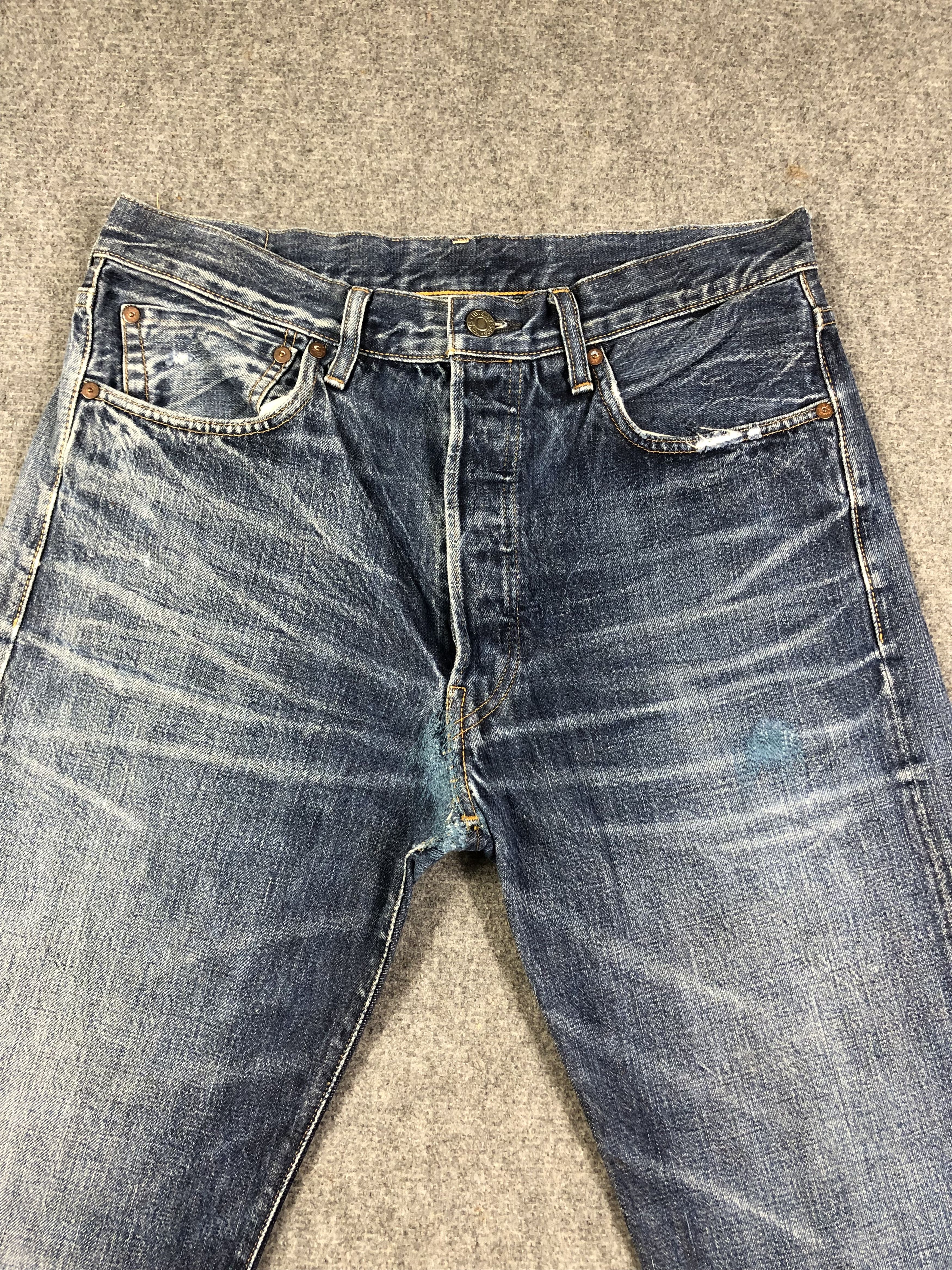 Levi's Wash Blue Levis 501XX Big E Selvedge Jeans 33x35.5 Size US 33 - 2 Thumbnail