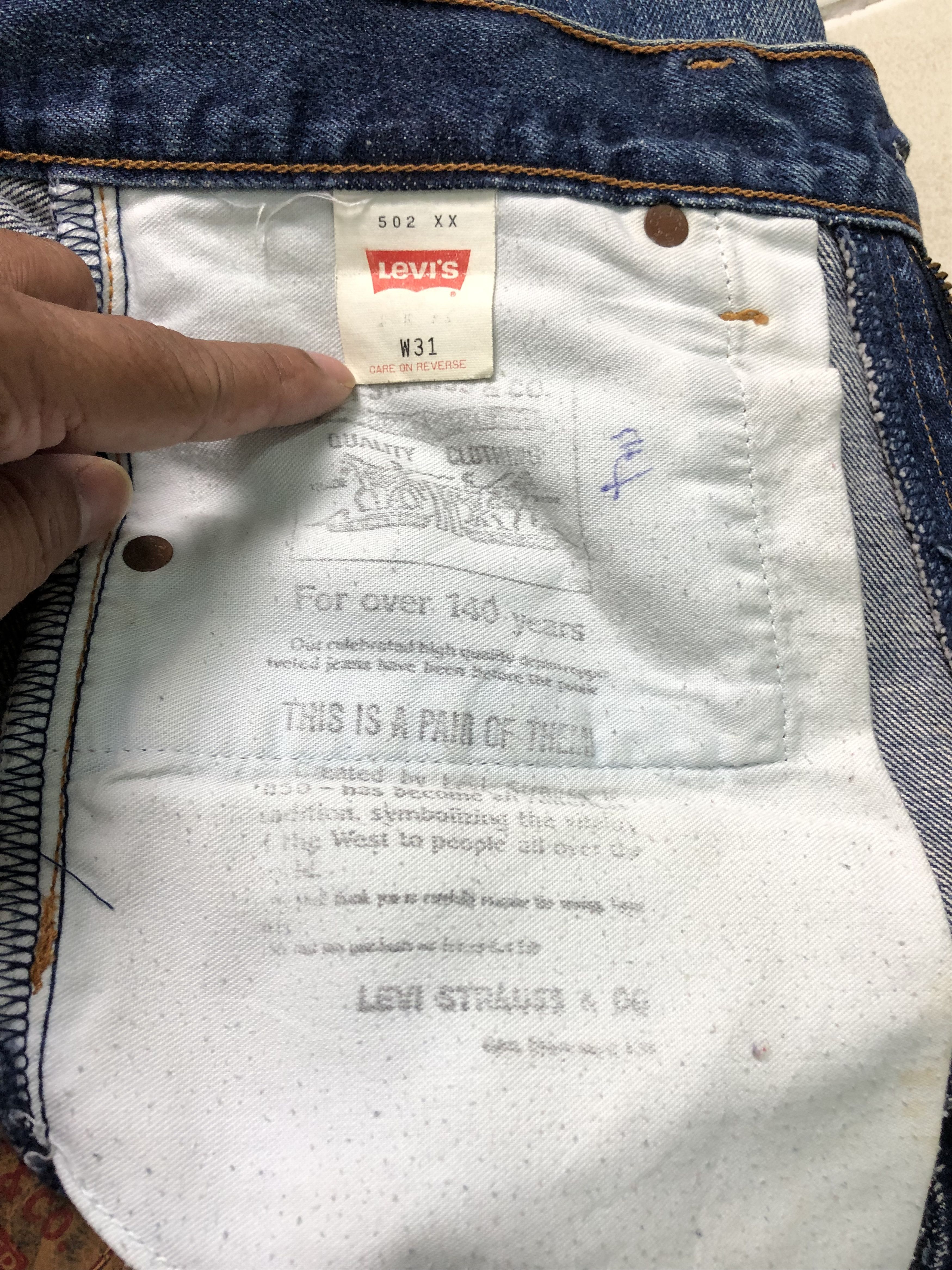 Levi's Vintage Big E 502 Selvedge 30x29.5 Size US 30 / EU 46 - 7 Thumbnail