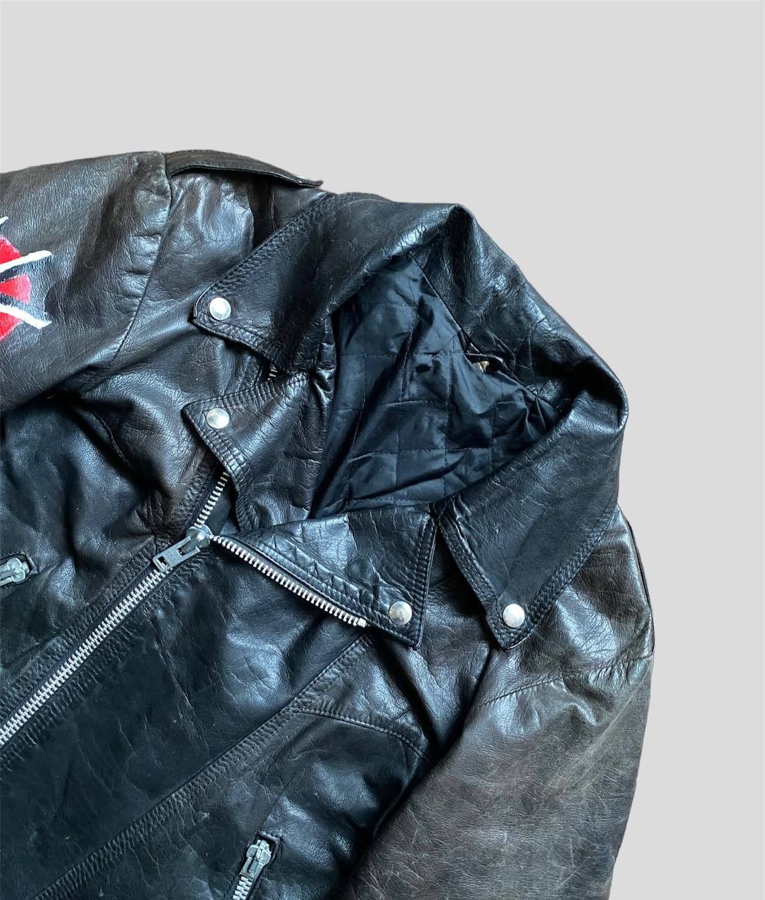 Vintage Vintage 80s Custom True Punk Distressed Leather Biker Jacket Size US M / EU 48-50 / 2 - 5 Thumbnail
