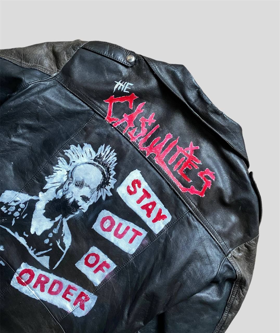 Vintage Vintage 80s Custom True Punk Distressed Leather Biker Jacket Size US M / EU 48-50 / 2 - 7 Thumbnail
