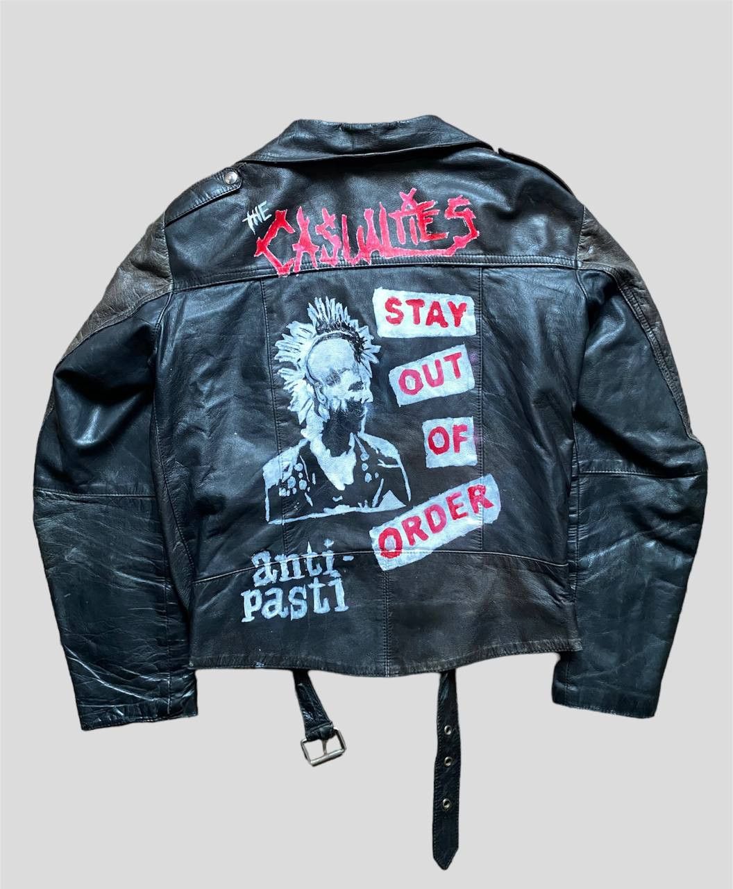 Vintage Vintage 80s Custom True Punk Distressed Leather Biker Jacket Size US M / EU 48-50 / 2 - 2 Thumbnail