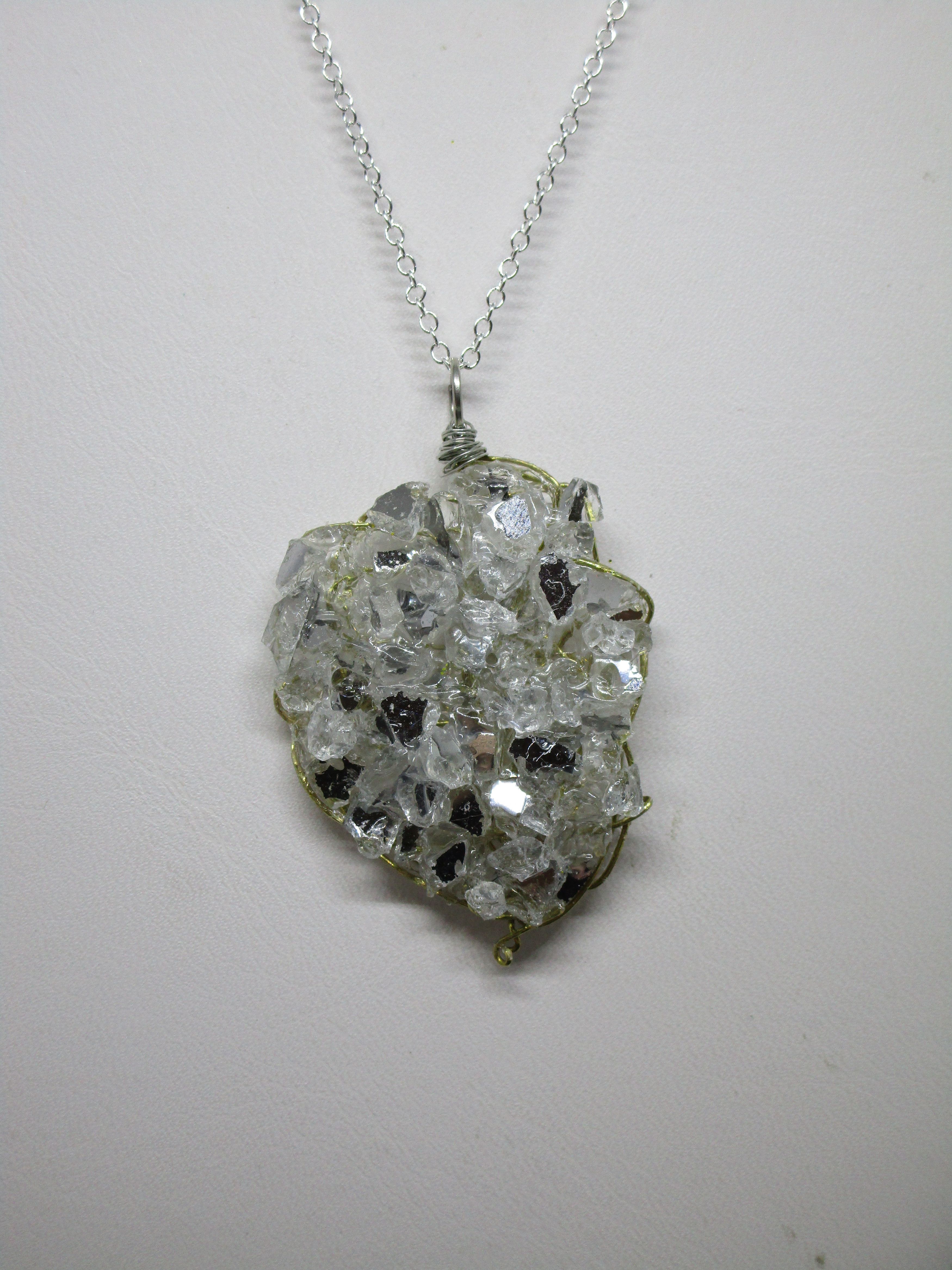 Handmade Glass Chips Wired Chain Necklace Size ONE SIZE - 3 Thumbnail