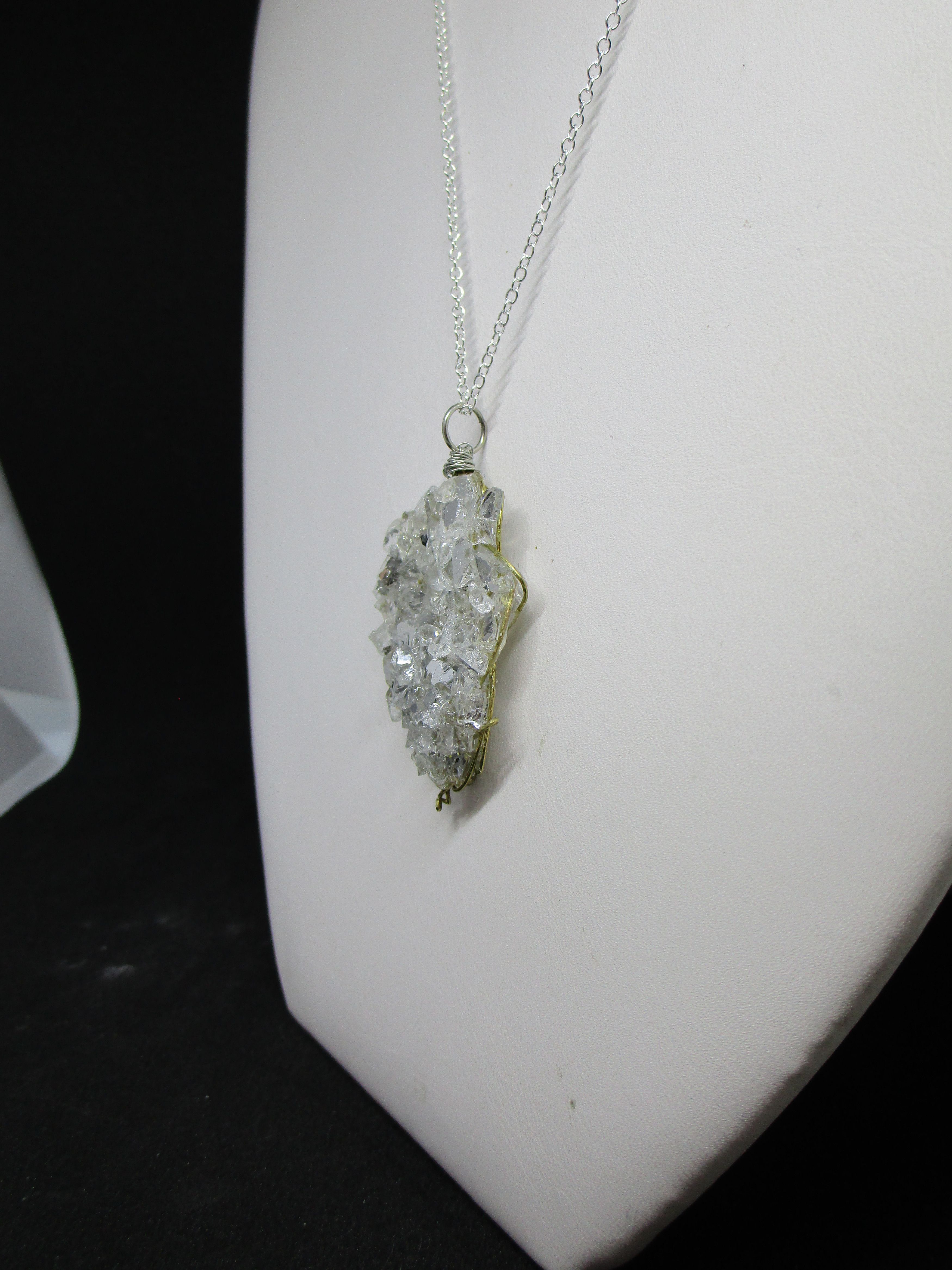 Handmade Glass Chips Wired Chain Necklace Size ONE SIZE - 2 Thumbnail