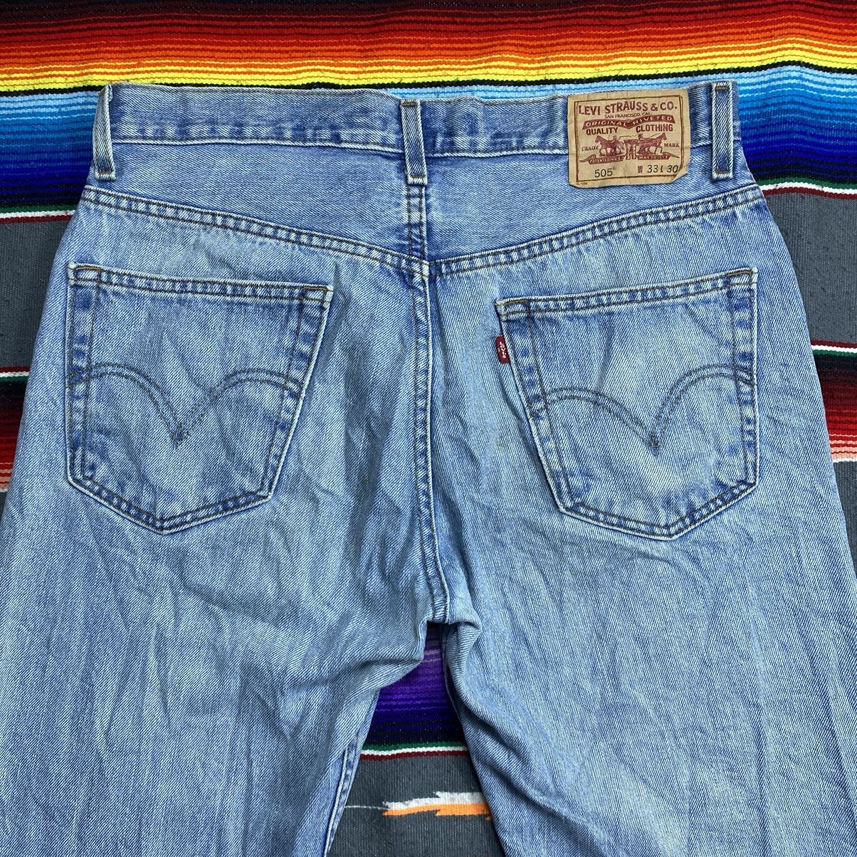Levi's Vintage Levi’s 505 Washed Blue Denim Size US 35 - 12 Thumbnail