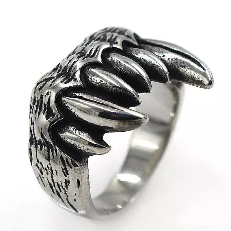 Jewelry Cool Gothic Unique Beast Teeth Stainless Steel Ring Size ONE SIZE - 4 Thumbnail