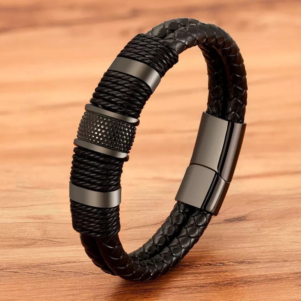 Jewelry Leather Bracelet Double-layer Bracelet Size ONE SIZE - 1 Thumbnail