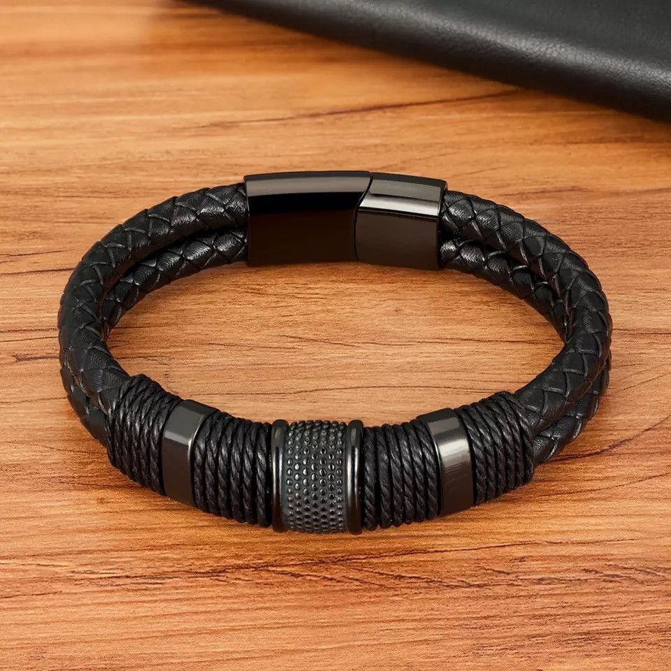 Jewelry Leather Bracelet Double-layer Bracelet Size ONE SIZE - 2 Thumbnail