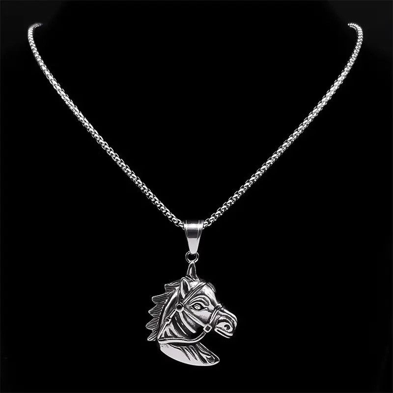 Jewelry Vintage Gothic Horse Necklaces Size ONE SIZE - 2 Thumbnail