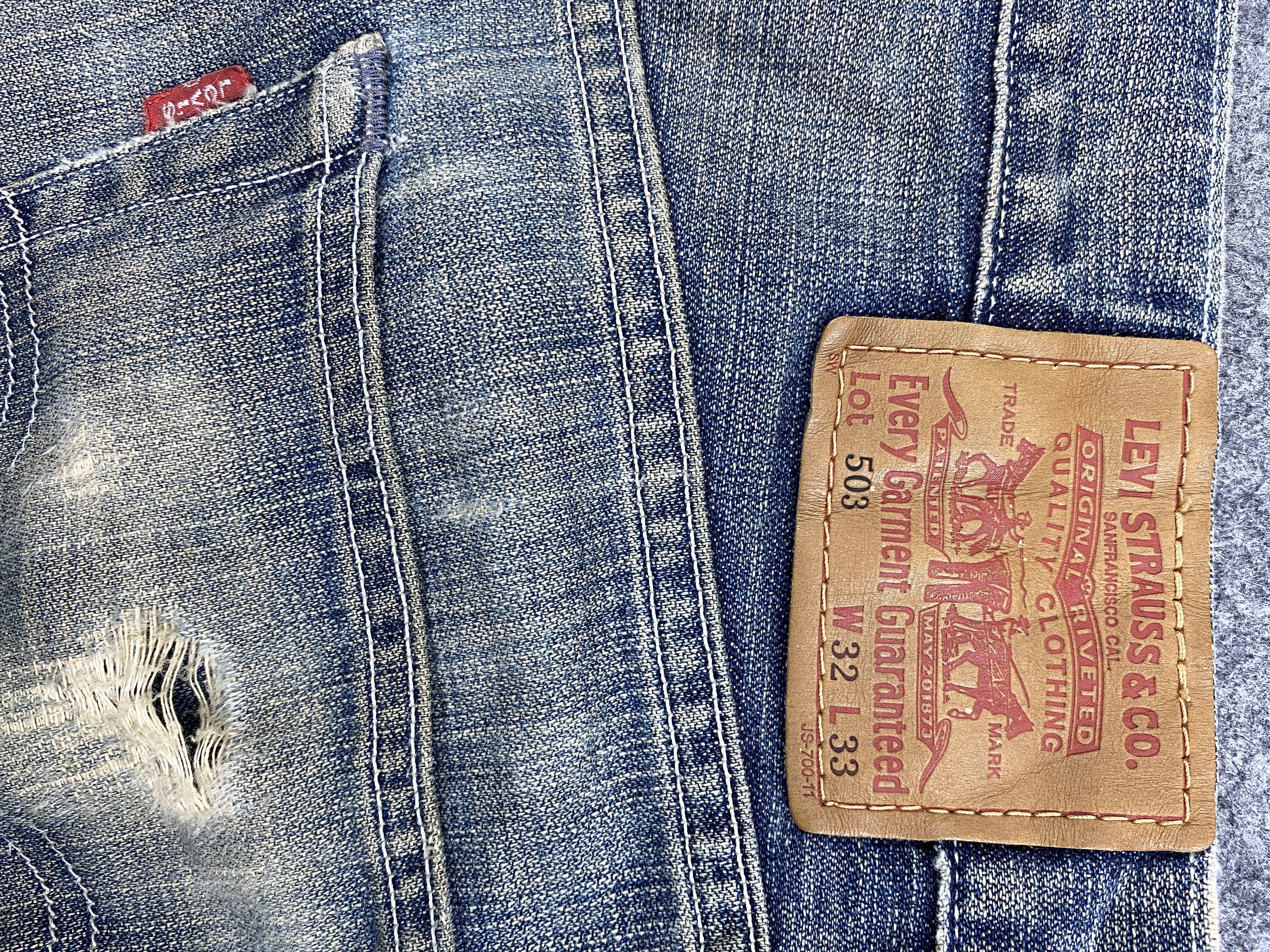 Levi's Dirty Used Blue Vintage Levi's 503 32x33.5 Denim -SJ051 Size US 32 / EU 48 - 10 Thumbnail