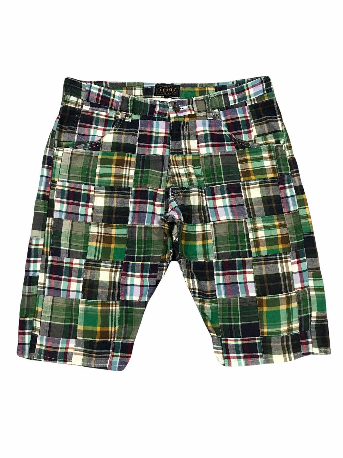 image of Beams Plus Patchwork Slim Short Pants, Men's (Size 33)