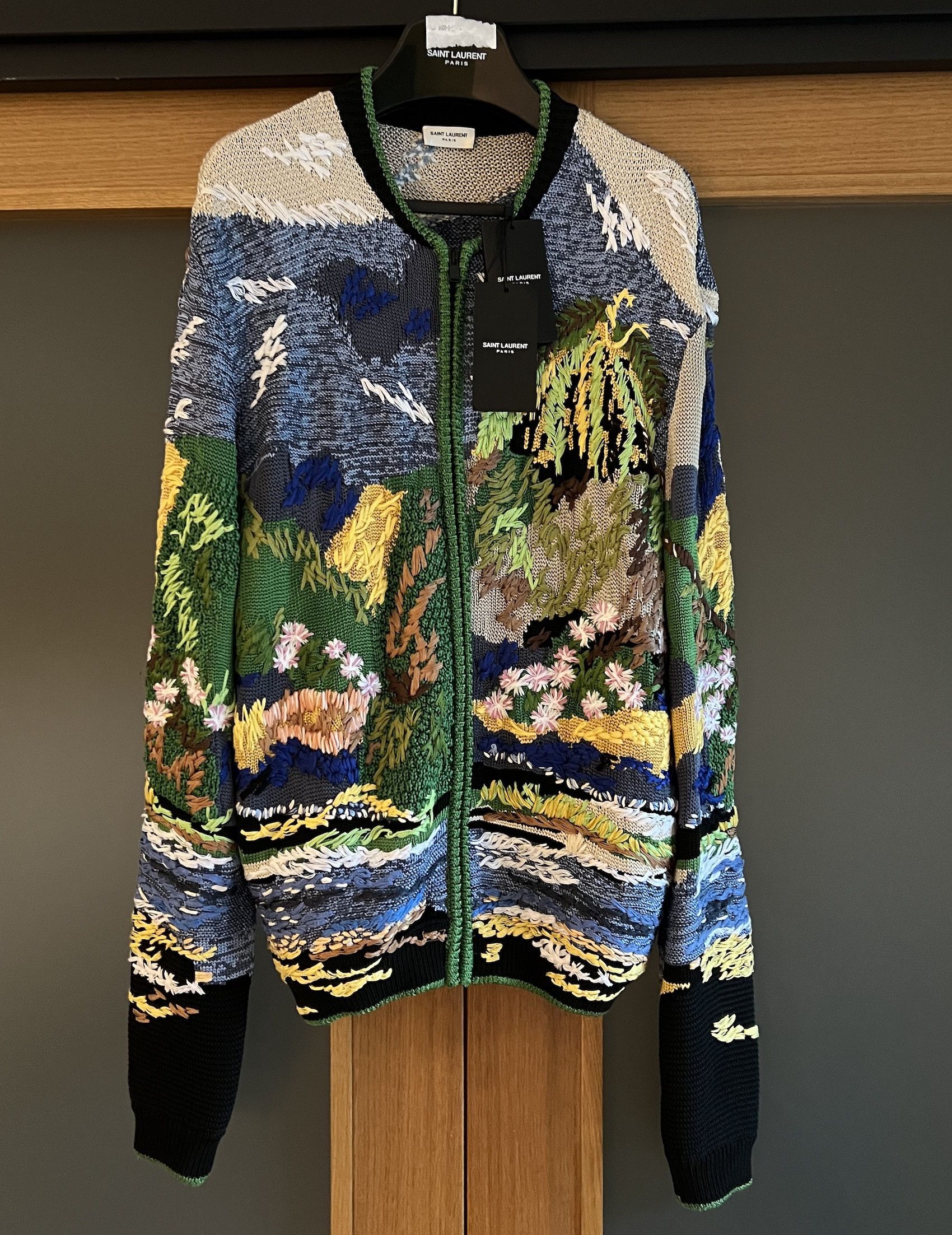 Saint Laurent Paris FINAL DROP / Jacket Teddy Jacquard Embroidery Size US S / EU 44-46 / 1 - 1 Thumbnail