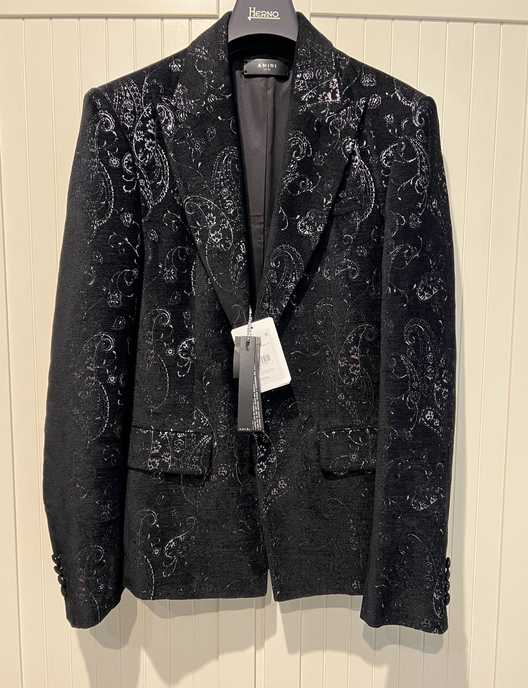 Amiri SS'20 Blazer Velvet in Glitter Paisley Size 40R - 1 Thumbnail