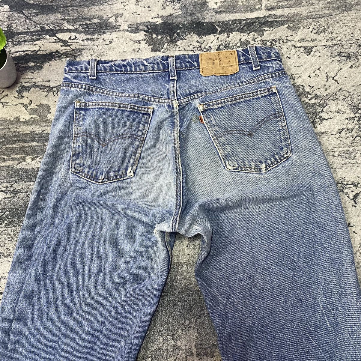 Levi's × Vintage Vintage Levis 505 Orange Tab Light Washed Distressed Jeans Size US 38 / EU 54 - 10 Thumbnail