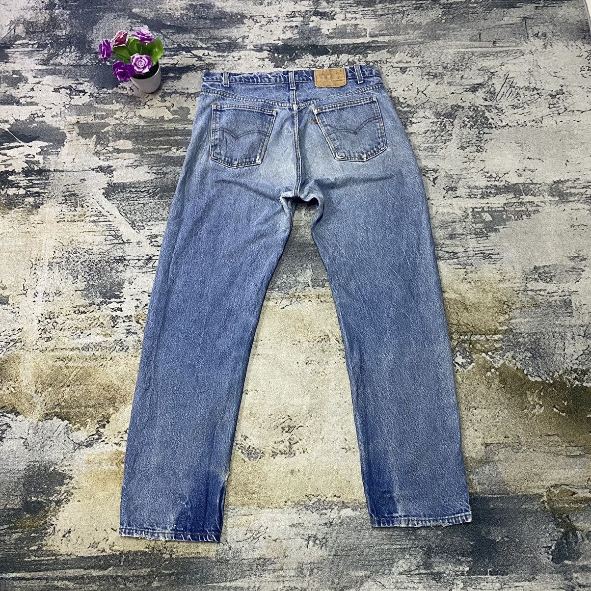 Levi's × Vintage Vintage Levis 505 Orange Tab Light Washed Distressed Jeans Size US 38 / EU 54 - 2 Thumbnail