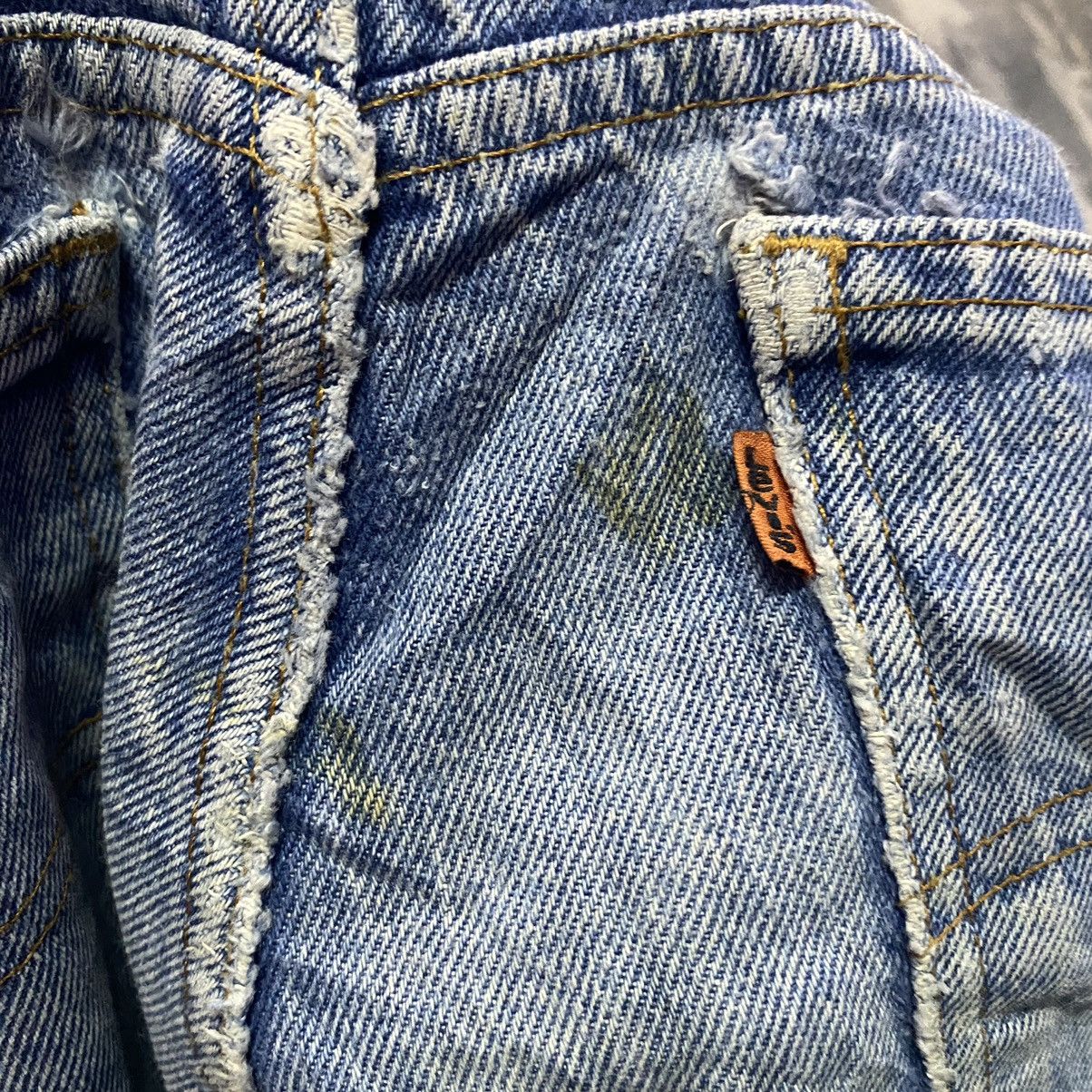 Levi's × Vintage Vintage Levis 505 Orange Tab Light Washed Distressed Jeans Size US 38 / EU 54 - 17 Thumbnail