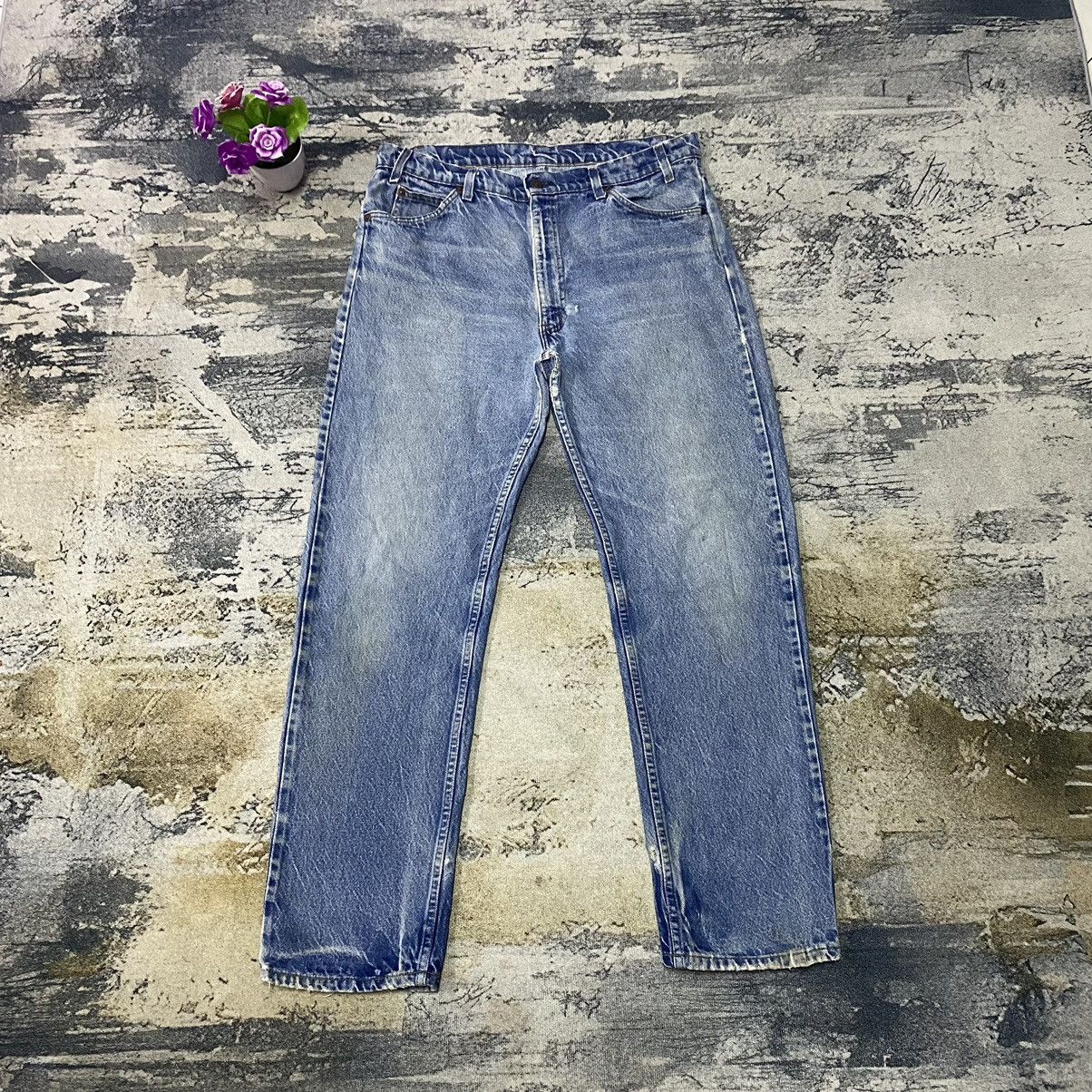 image of Levis 505 Orange Tab Light Washed Distressed Jeans, Men's (Size 38)