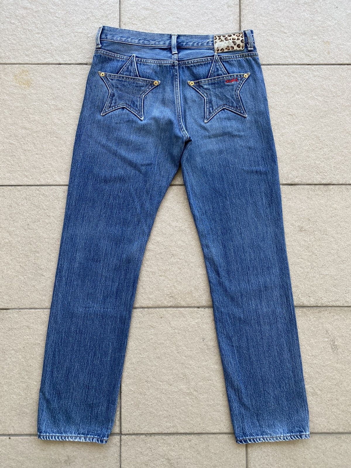 Hysteric Glamour Vintage RARE “x-girl” Star Pocket Leather Patch Straight Cut Size 30" / US 8 / IT 44 - 8 Thumbnail