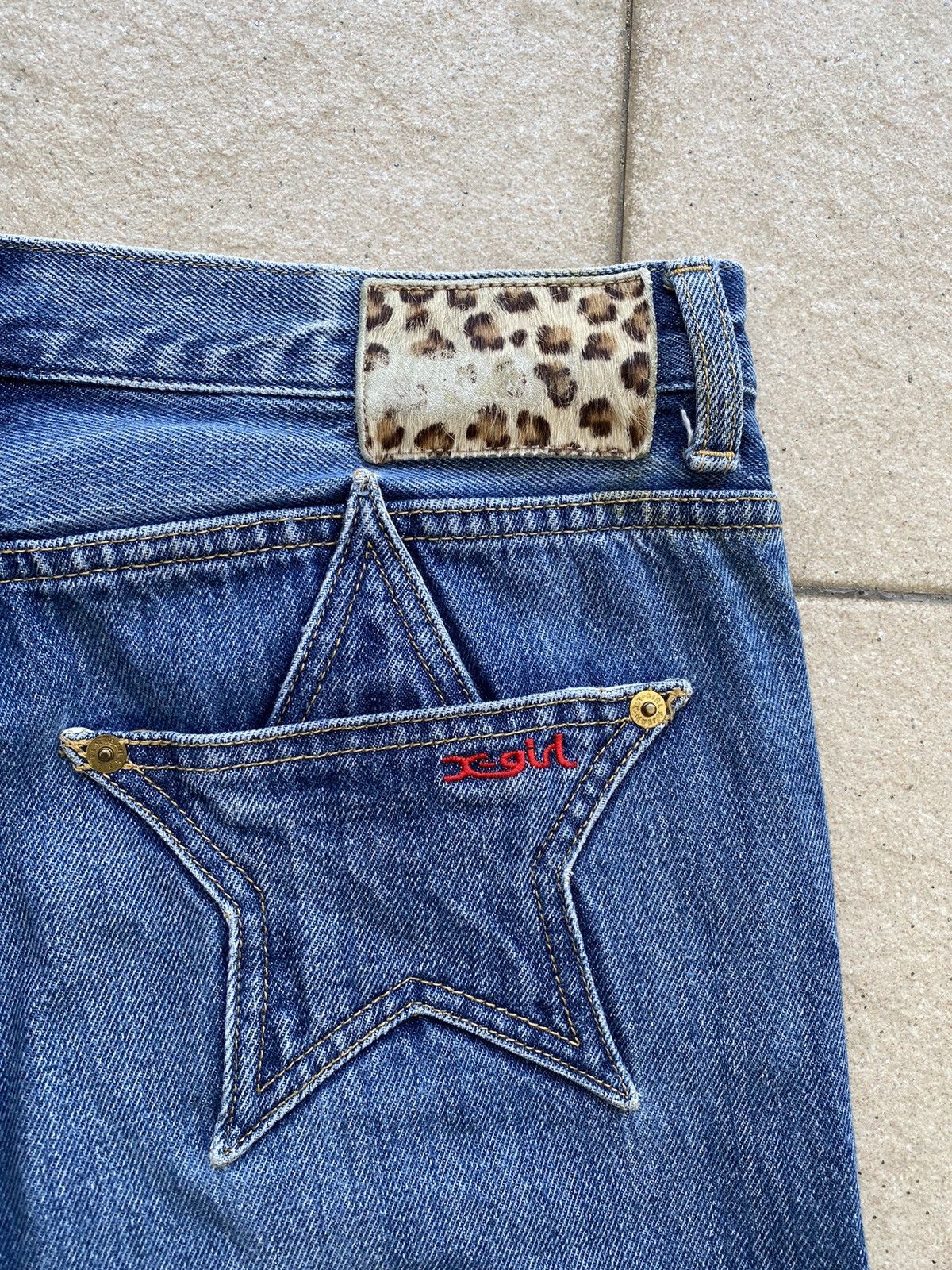 Hysteric Glamour Vintage RARE “x-girl” Star Pocket Leather Patch Straight Cut Size 30" / US 8 / IT 44 - 10 Thumbnail