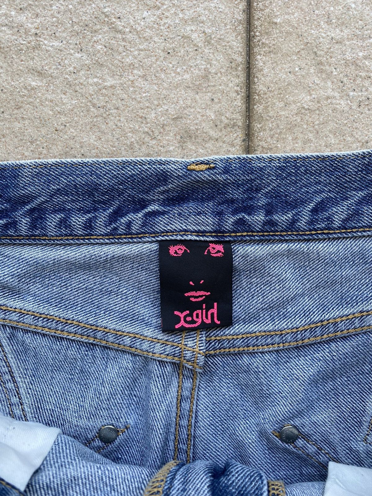 Hysteric Glamour Vintage RARE “x-girl” Star Pocket Leather Patch Straight Cut Size 30" / US 8 / IT 44 - 4 Thumbnail