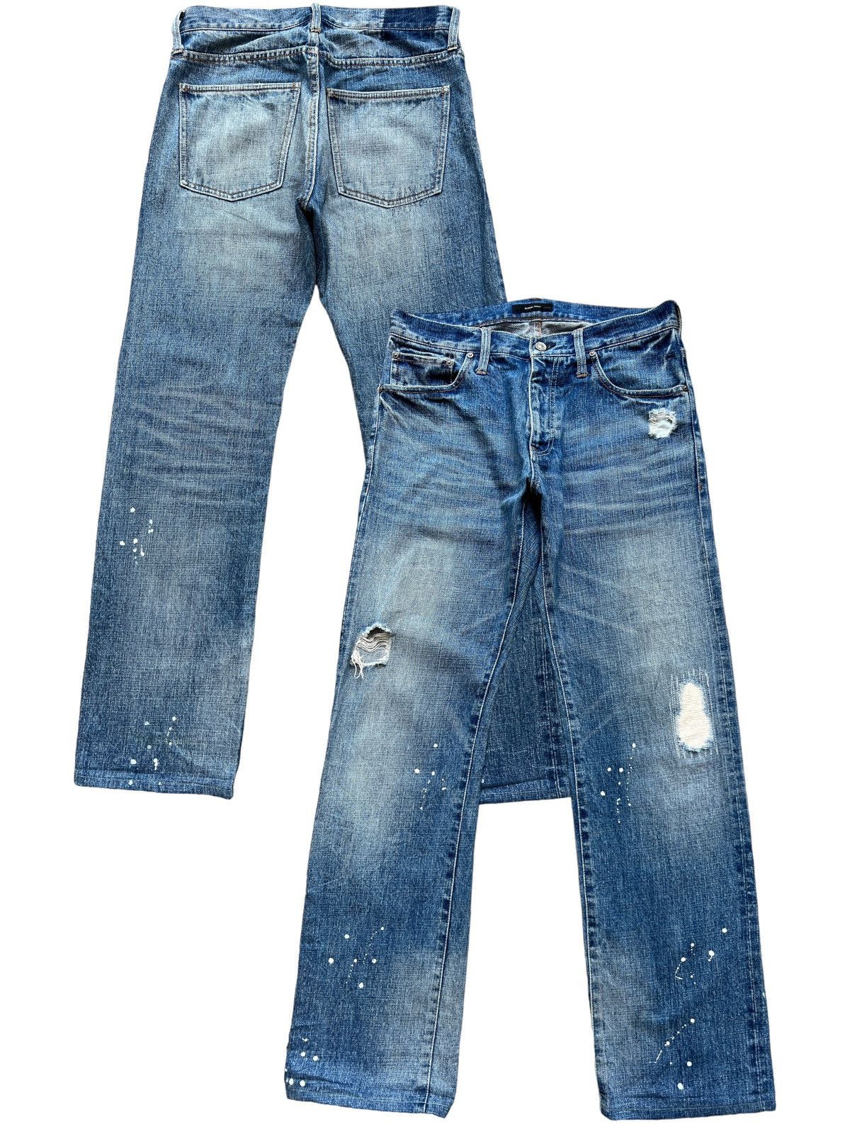 Global Work Global Work Japanese Distressed Paint Denim Jeans 31x32 Size US 31 - 1 Thumbnail