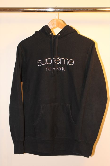 Supreme SS17 Multicolor Classic Logo Hoodie Black | Grailed