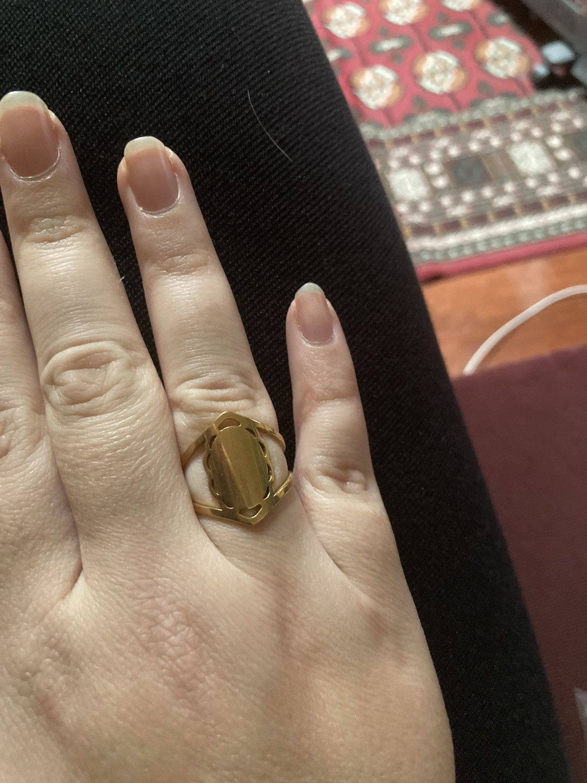 Other 18 karat gold plated stainless steel dainty ring Size ONE SIZE - 1 Thumbnail