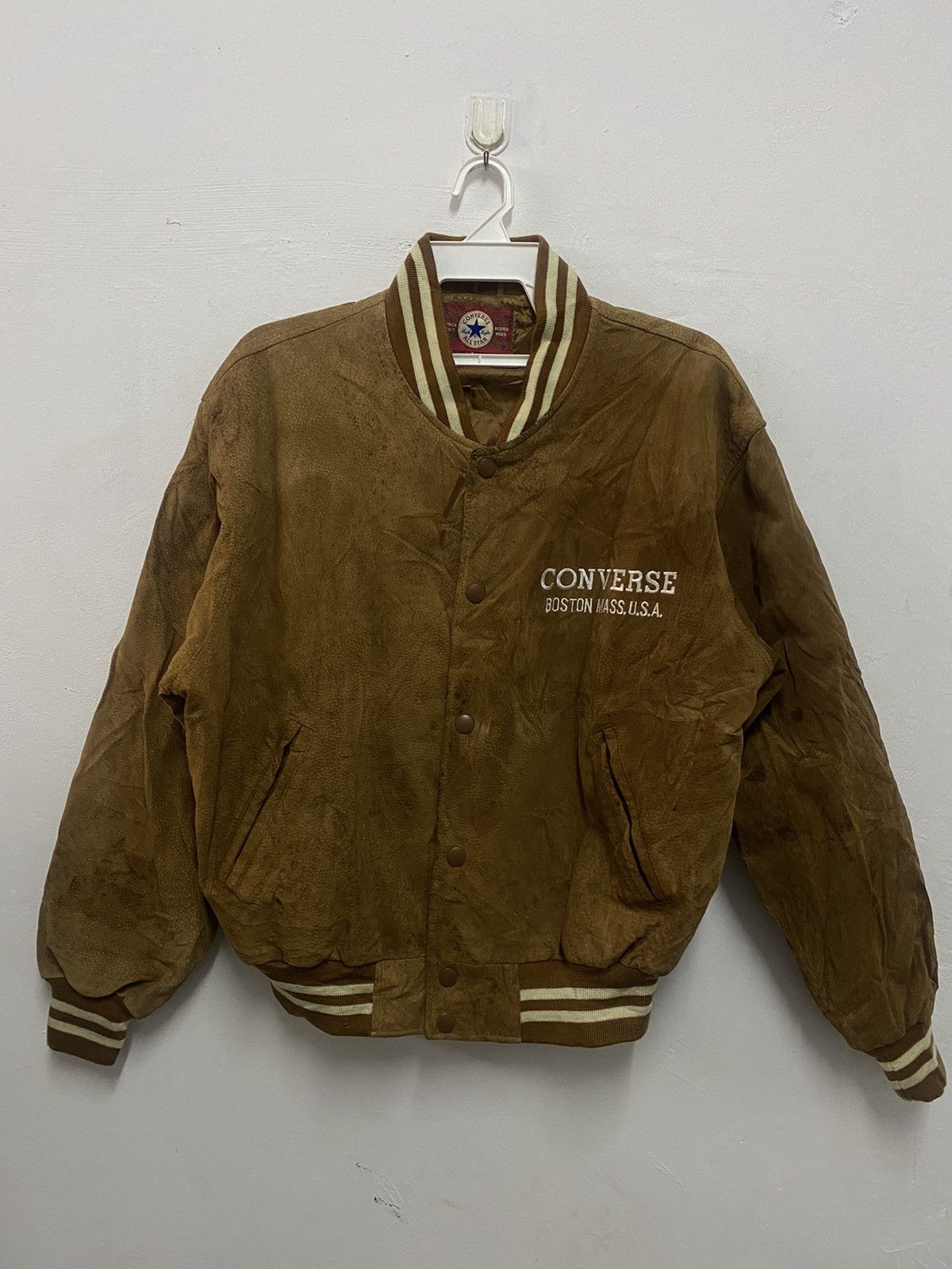 Converse VTG Leather Converse Bomber Suede Jacket Size US L / EU 52-54 / 3 - 7 Thumbnail