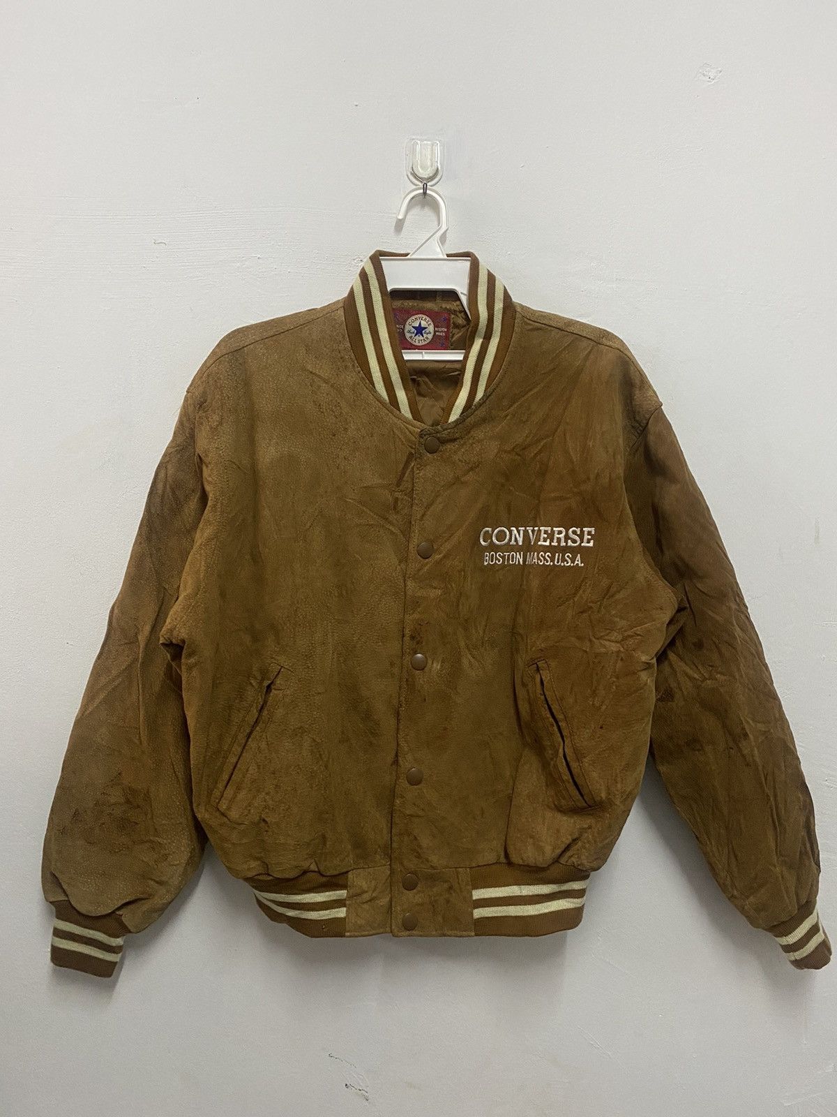 Converse VTG Leather Converse Bomber Suede Jacket Size US L / EU 52-54 / 3 - 6 Thumbnail