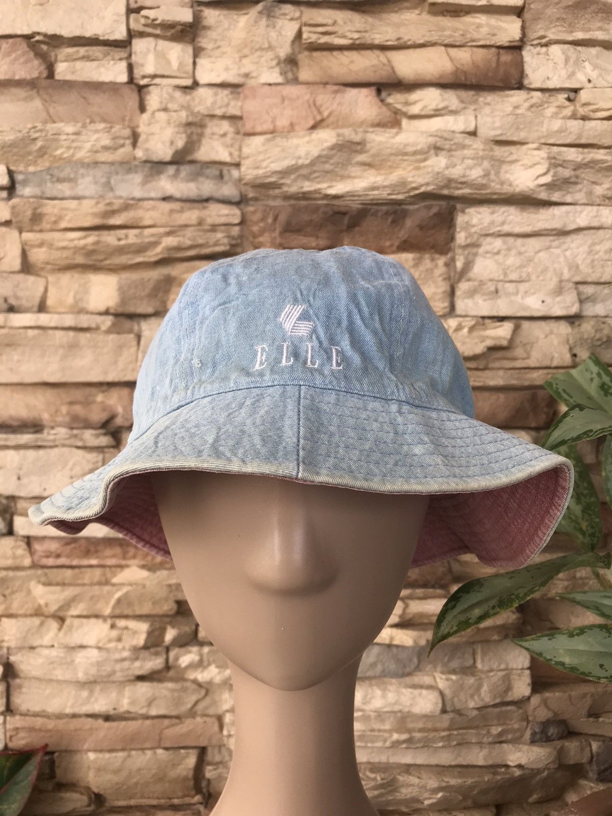 Vintage Vintage Elle Denim Bucket Hat Size ONE SIZE - 1 Thumbnail