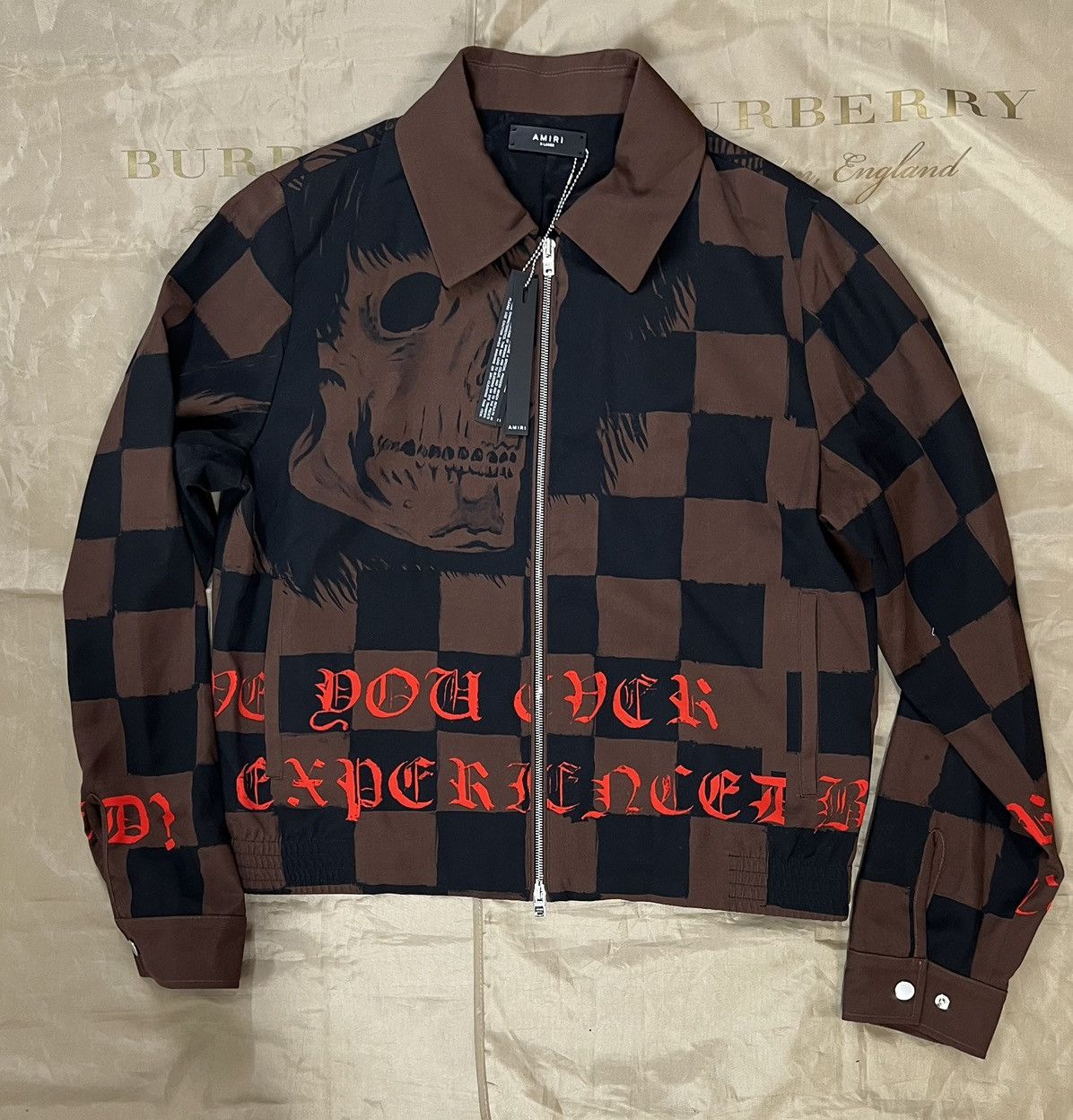 Amiri AMIRI Brown Wes Lang Edition Skull Jacket size XL Size US XL / EU 56 / 4 - 1 Thumbnail