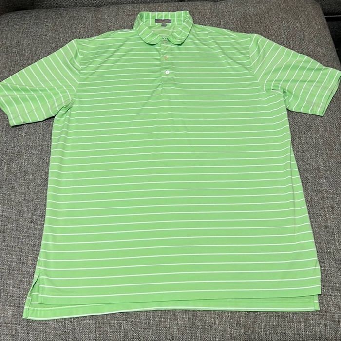 Peter Millar Peter Millar Summer Comfort Green Striped Polo | Grailed