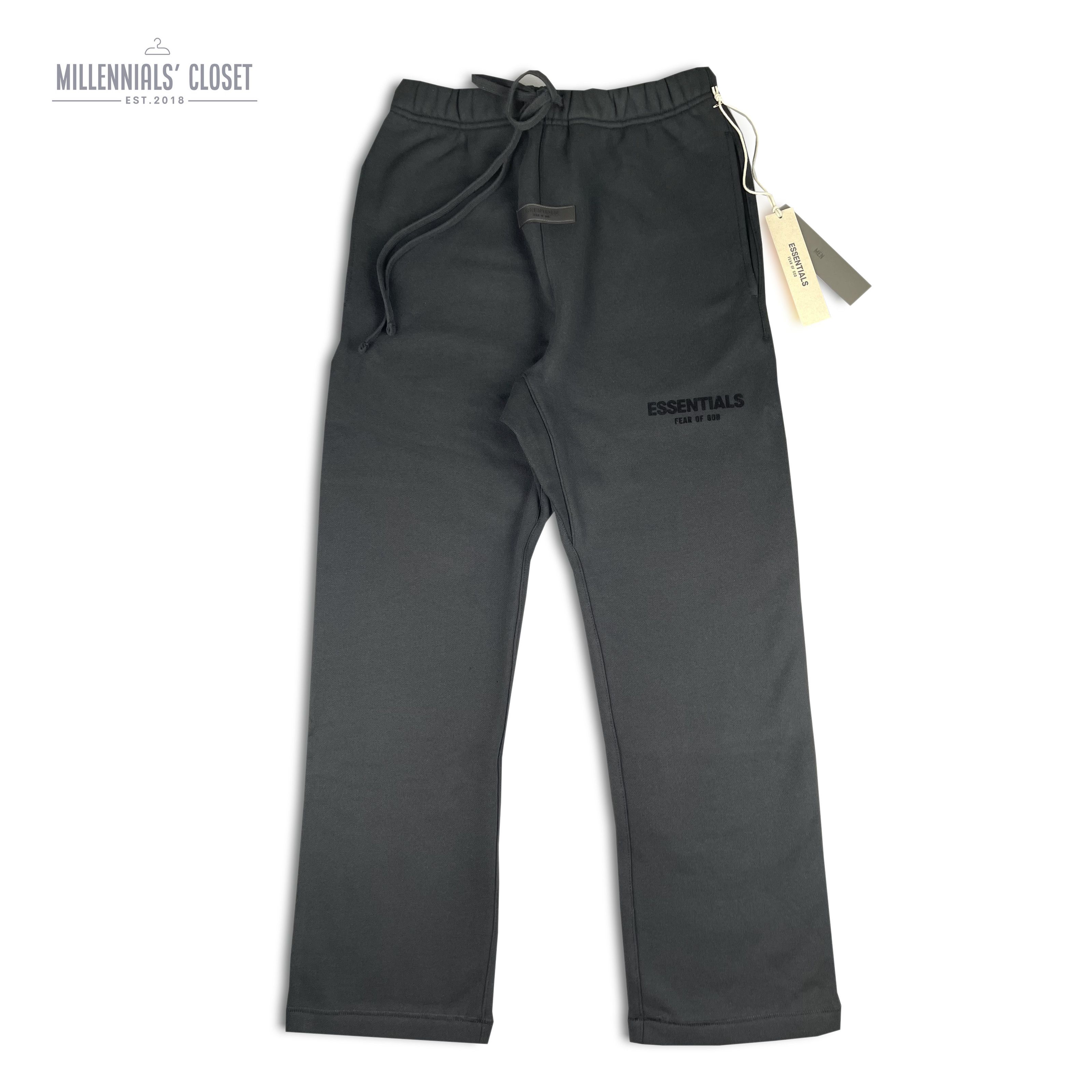 essentials relaxed trouser jet black xxs（Fear of God Essentials  