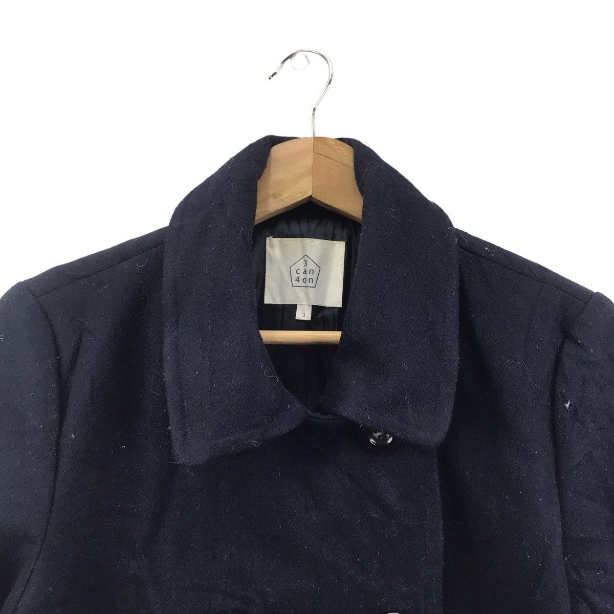 Japanese Brand 3CAN4ON Japanese Brand Wool Navy Coat Size US XS / EU 42 / 0 - 2 Thumbnail