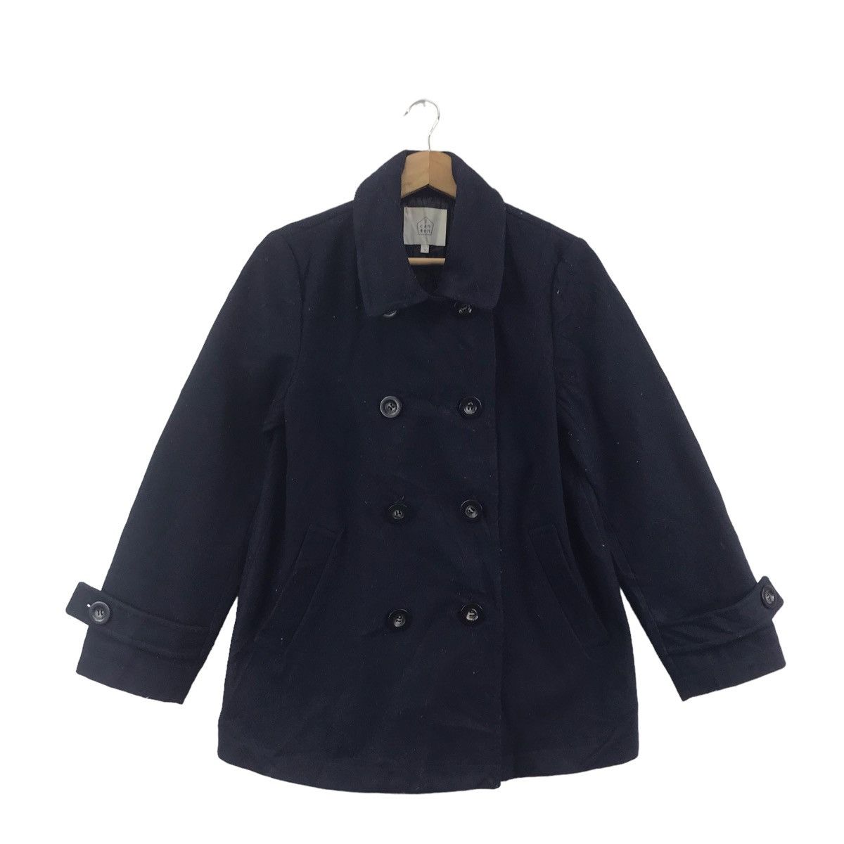 Japanese Brand 3CAN4ON Japanese Brand Wool Navy Coat Size US XS / EU 42 / 0 - 1 Thumbnail