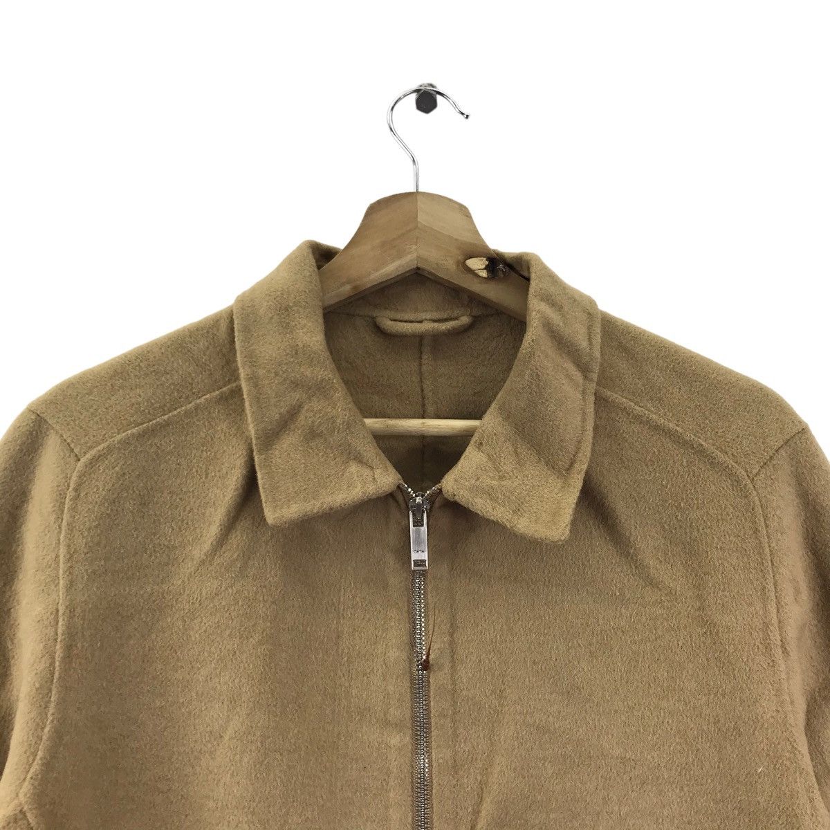 Zara ZARA Wool Beige Bomber Jacket Size US M / EU 48-50 / 2 - 2 Thumbnail