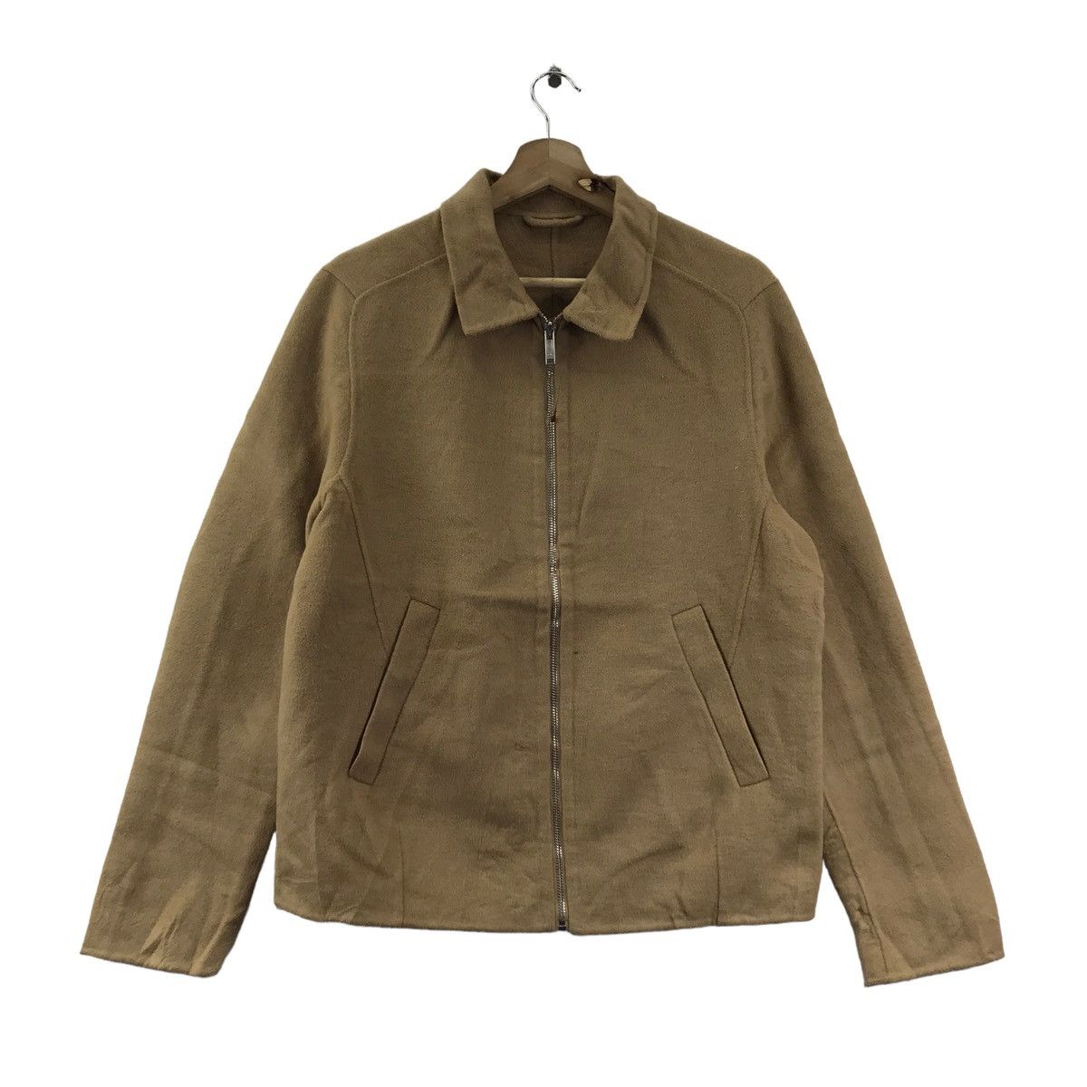 Zara ZARA Wool Beige Bomber Jacket Size US M / EU 48-50 / 2 - 1 Thumbnail