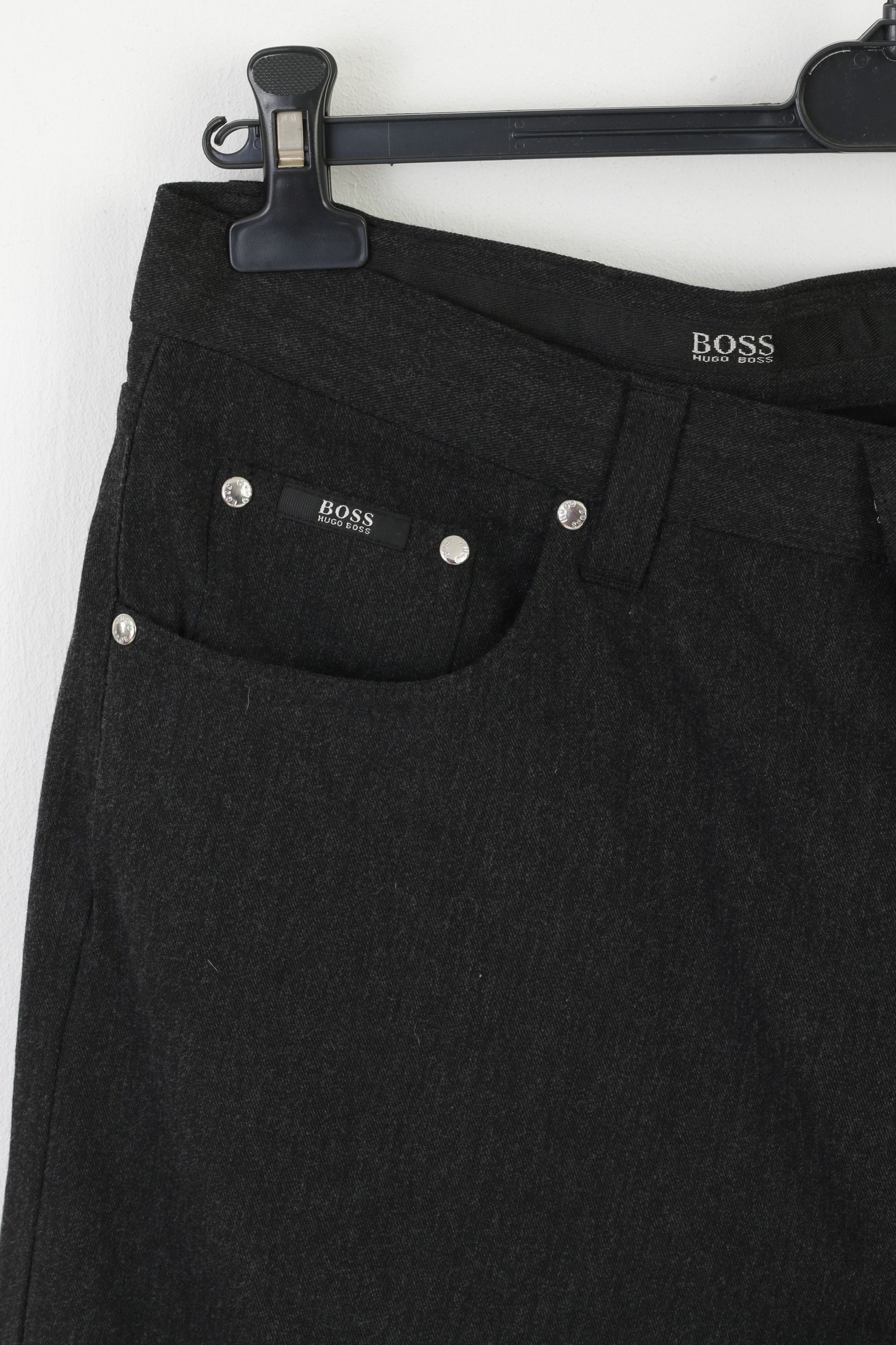 Hugo Boss Hugo Boss Men 38 Trousers Charcoal Viscose Vintage 9106 Size US 38 / EU 54 - 3 Thumbnail